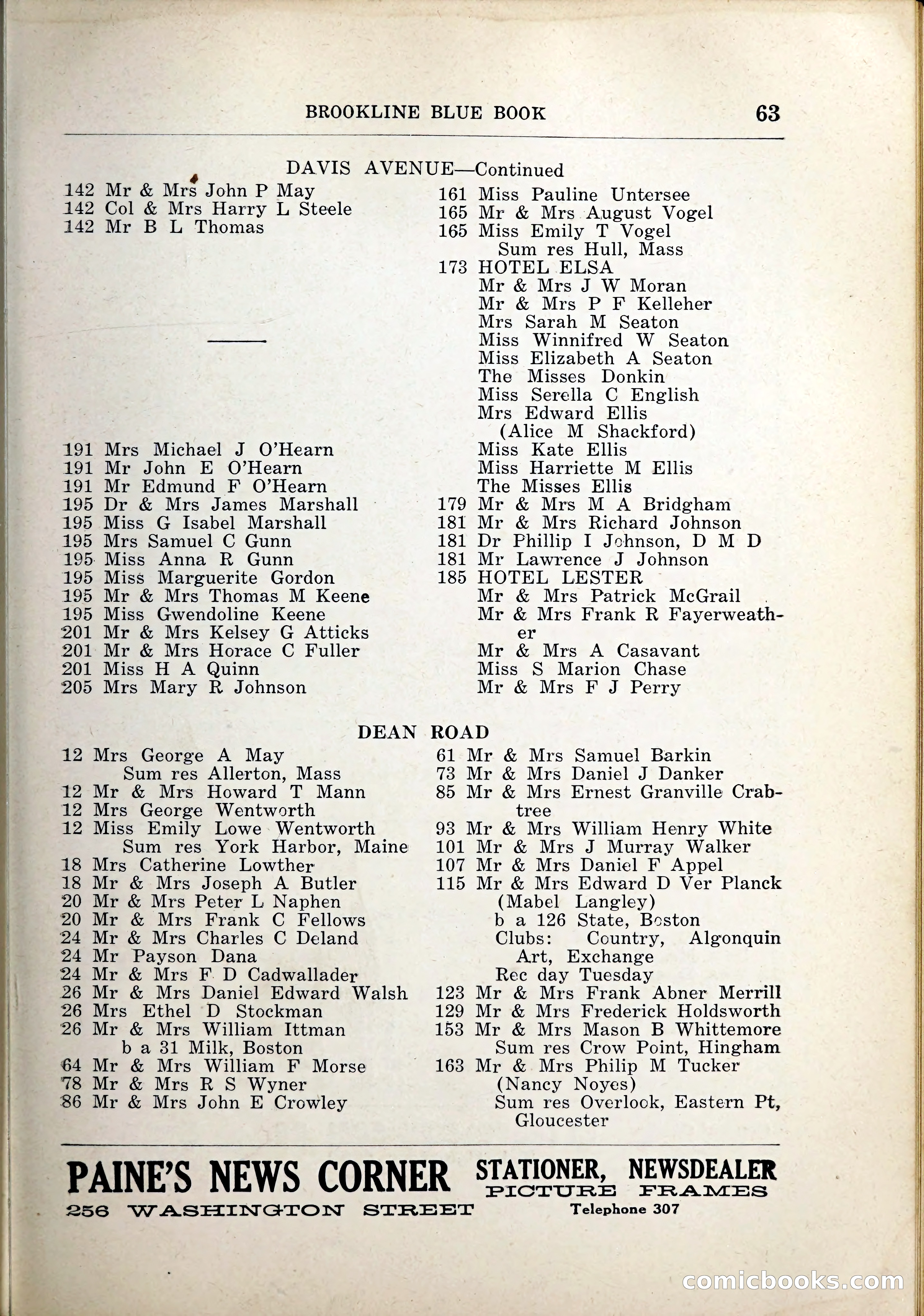 Blue Book of Brookline, 1926 — page 92 of 327