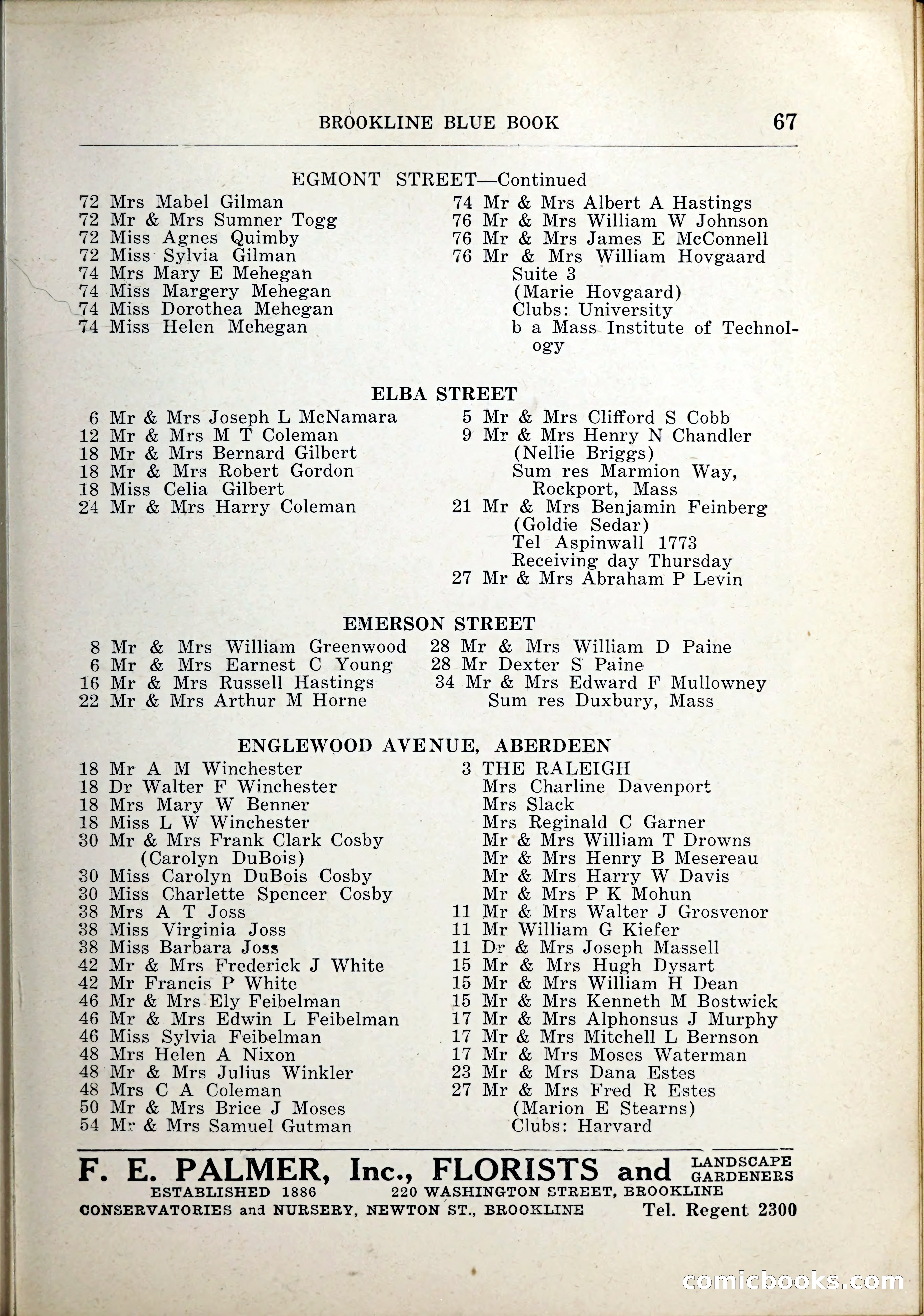 Blue Book of Brookline, 1926 — page 100 of 327