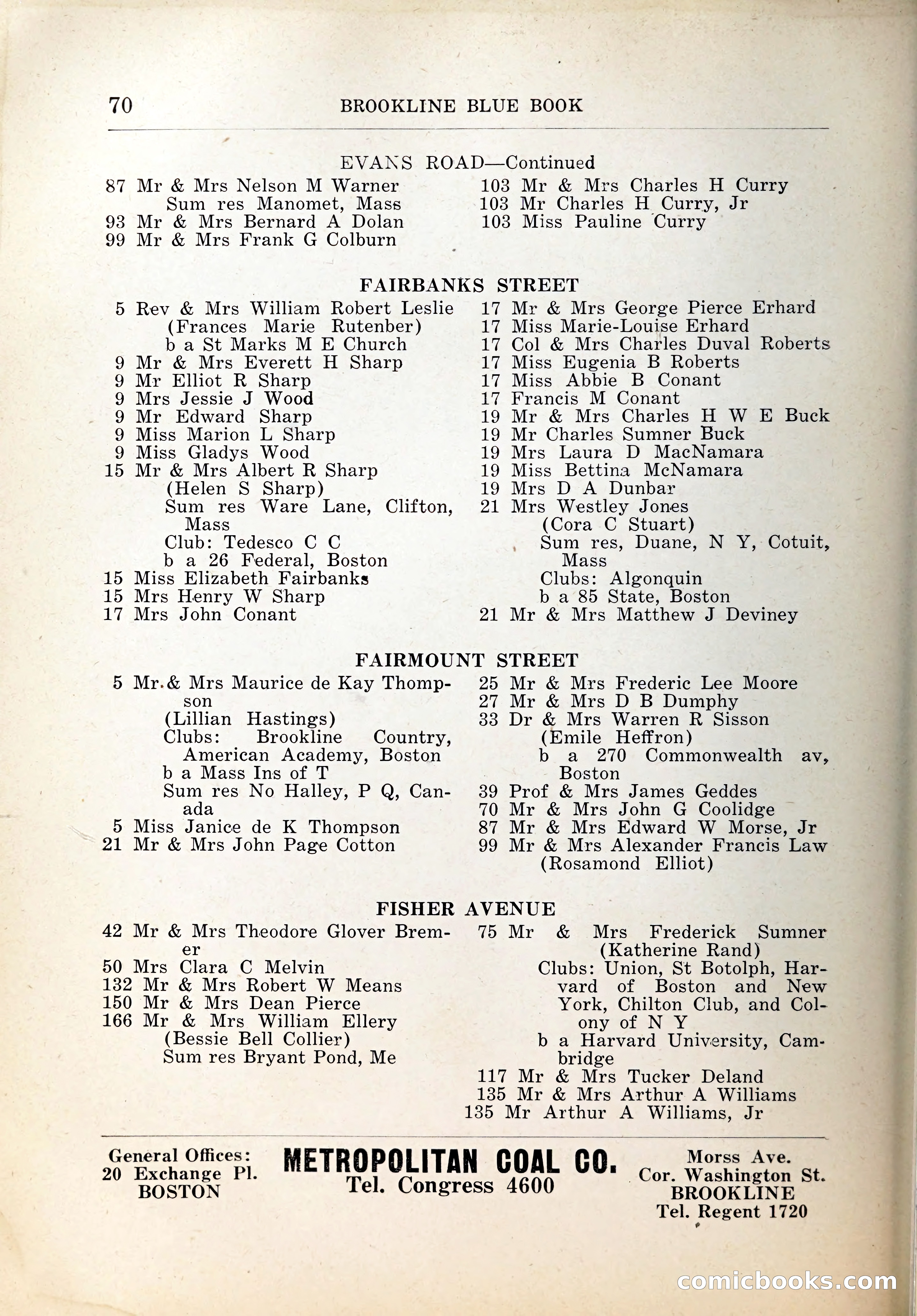 Blue Book of Brookline, 1926 — page 103 of 327