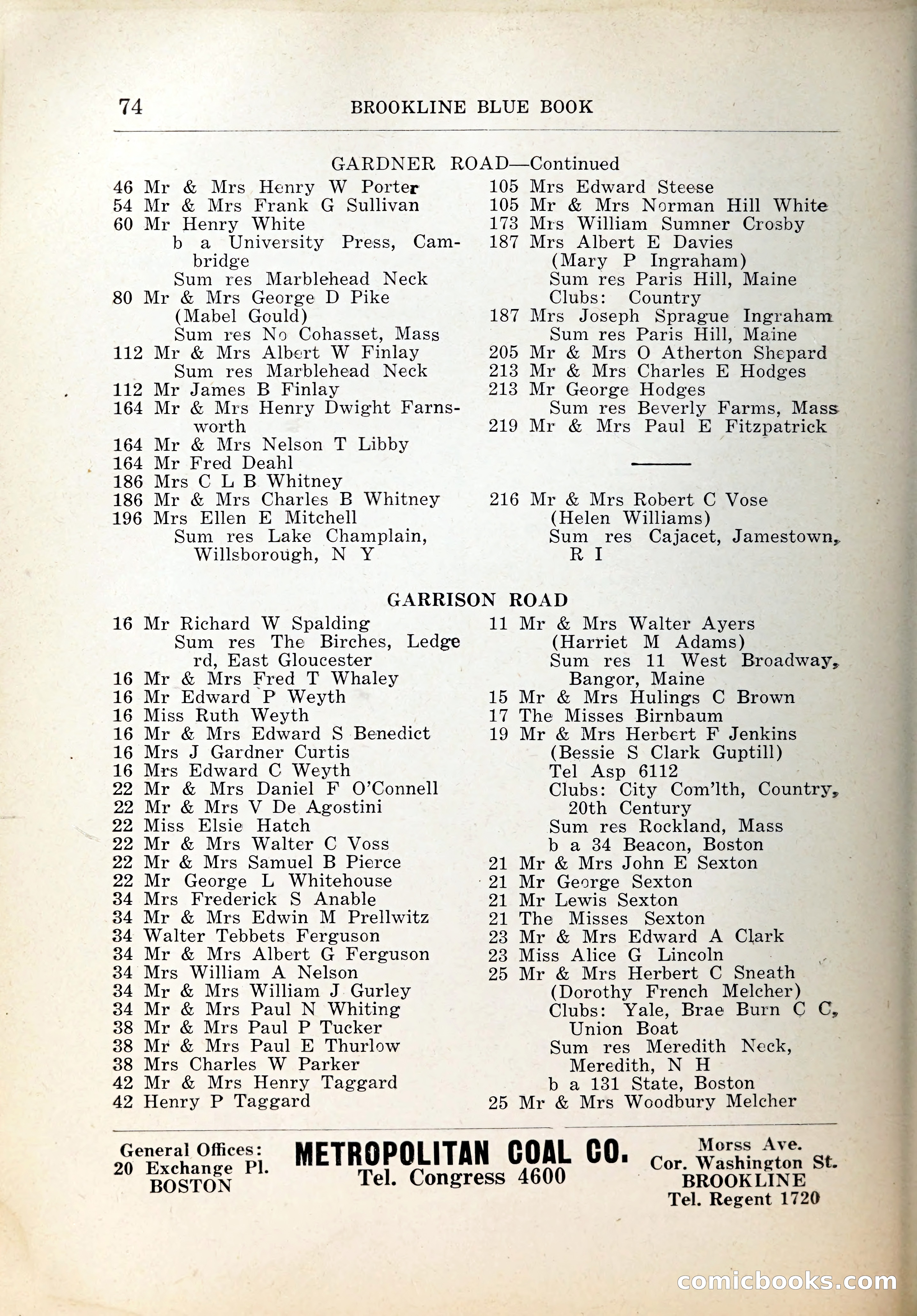 Blue Book of Brookline, 1926 — page 107 of 327