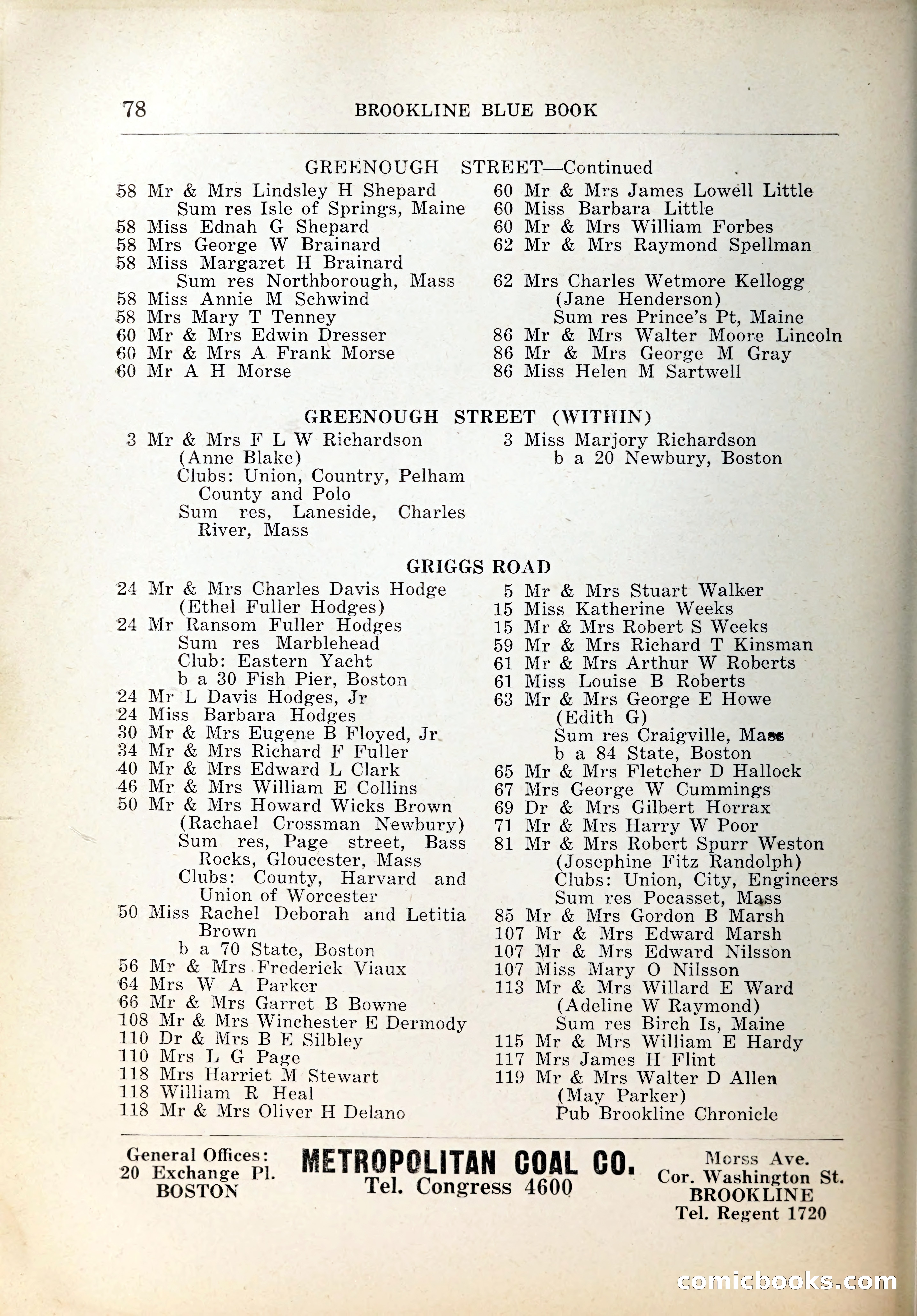 Blue Book of Brookline, 1926 — page 111 of 327