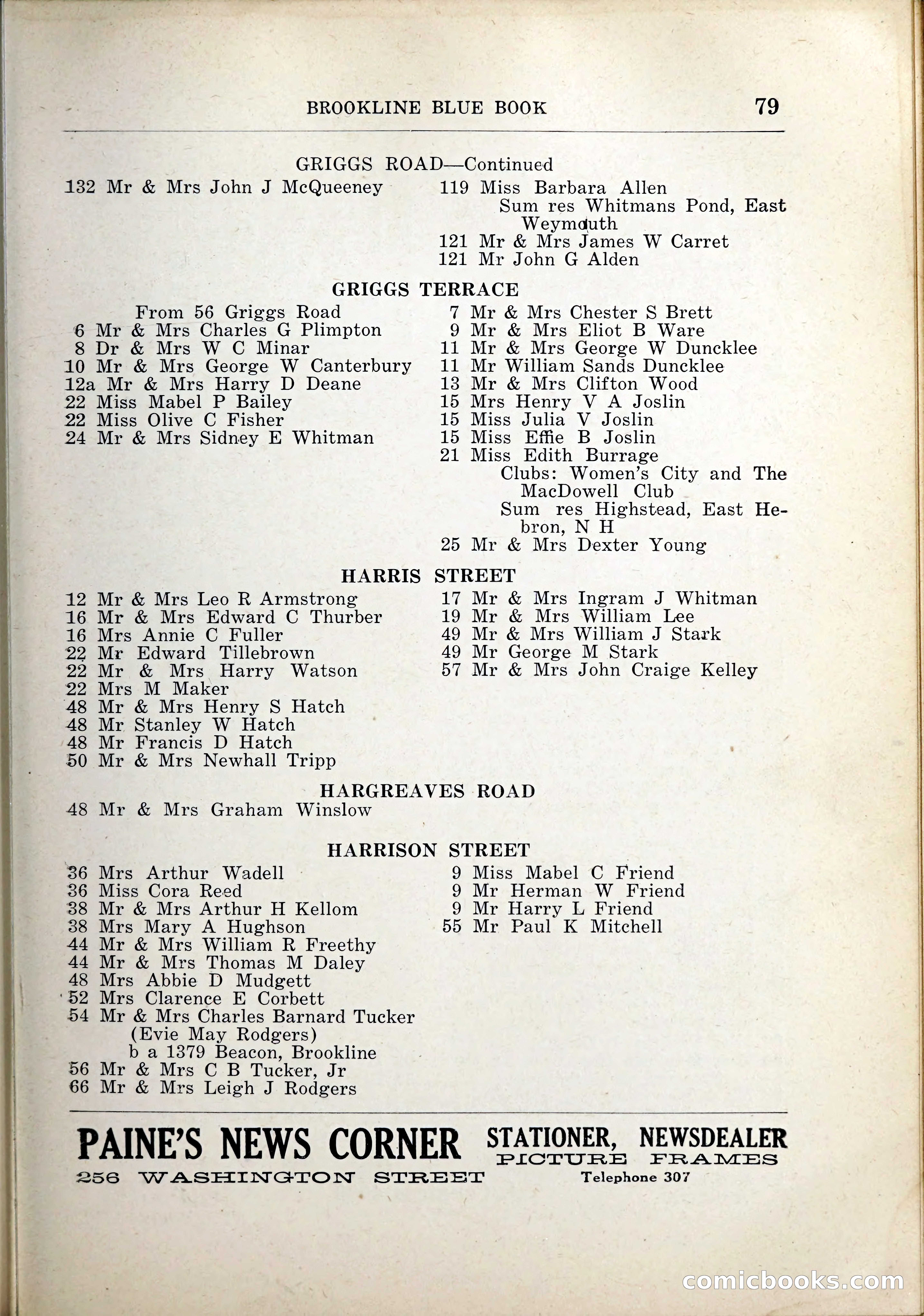 Blue Book of Brookline, 1926 — page 112 of 327