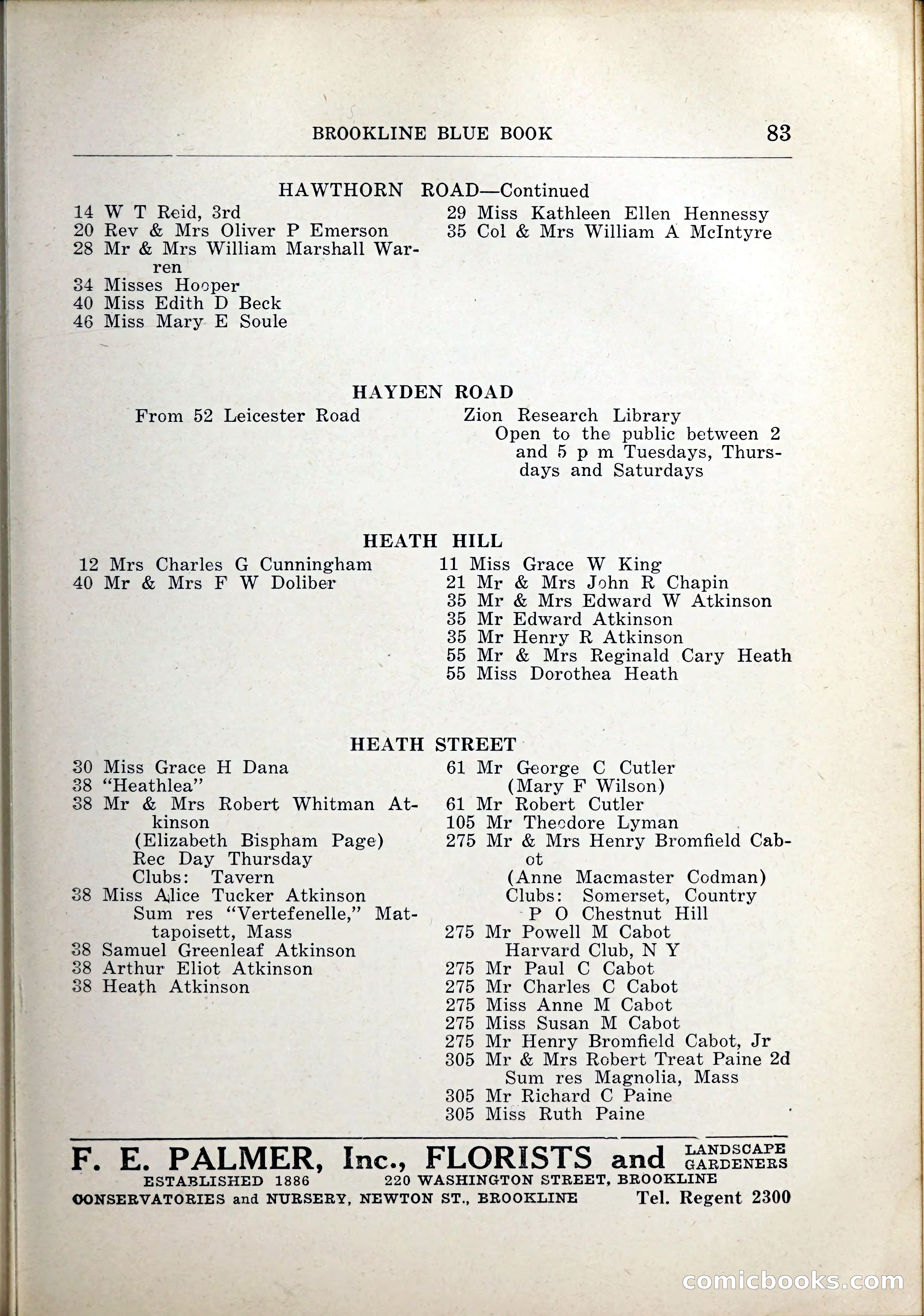 Blue Book of Brookline, 1926 — page 116 of 327