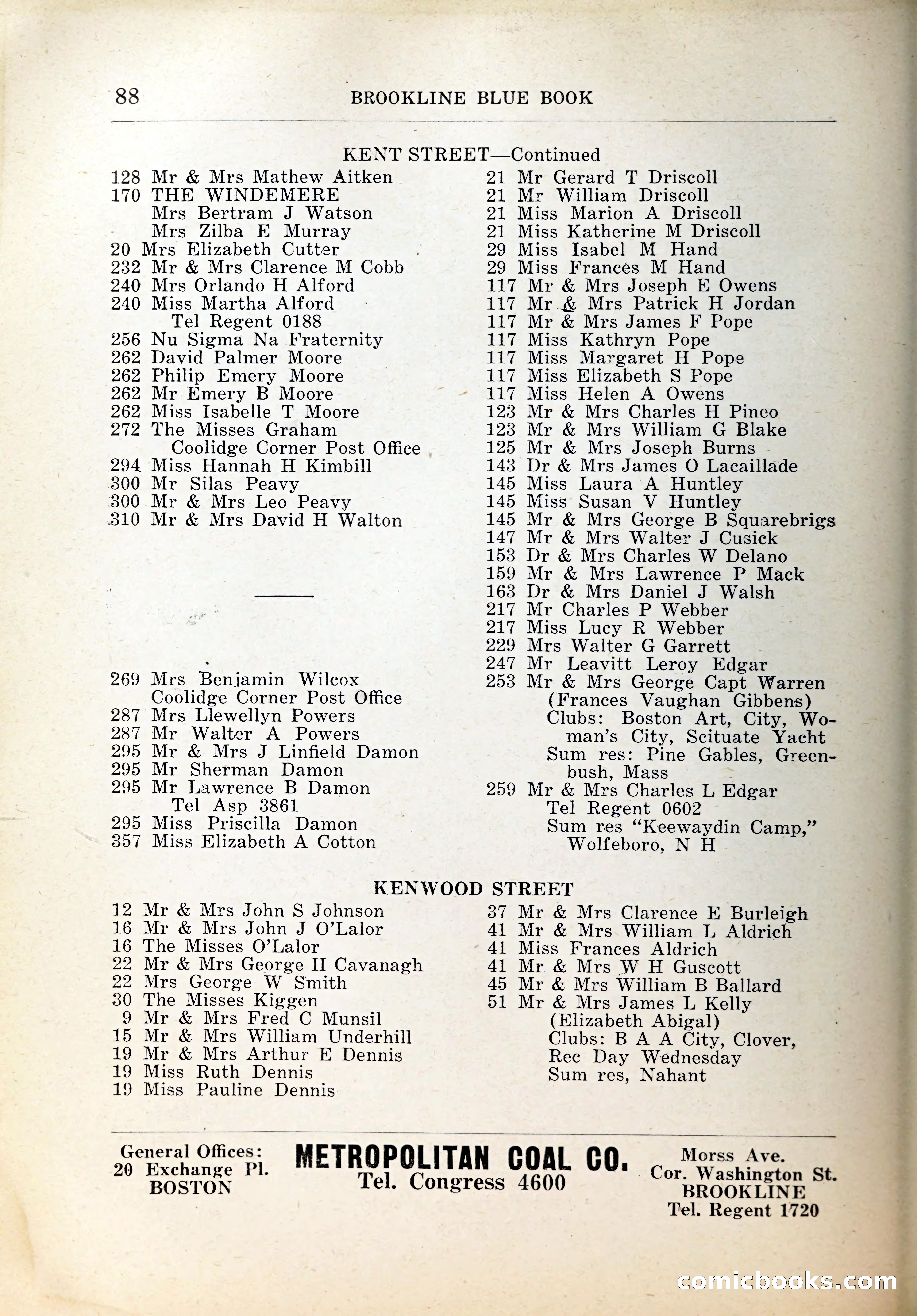 Blue Book of Brookline, 1926 — page 121 of 327