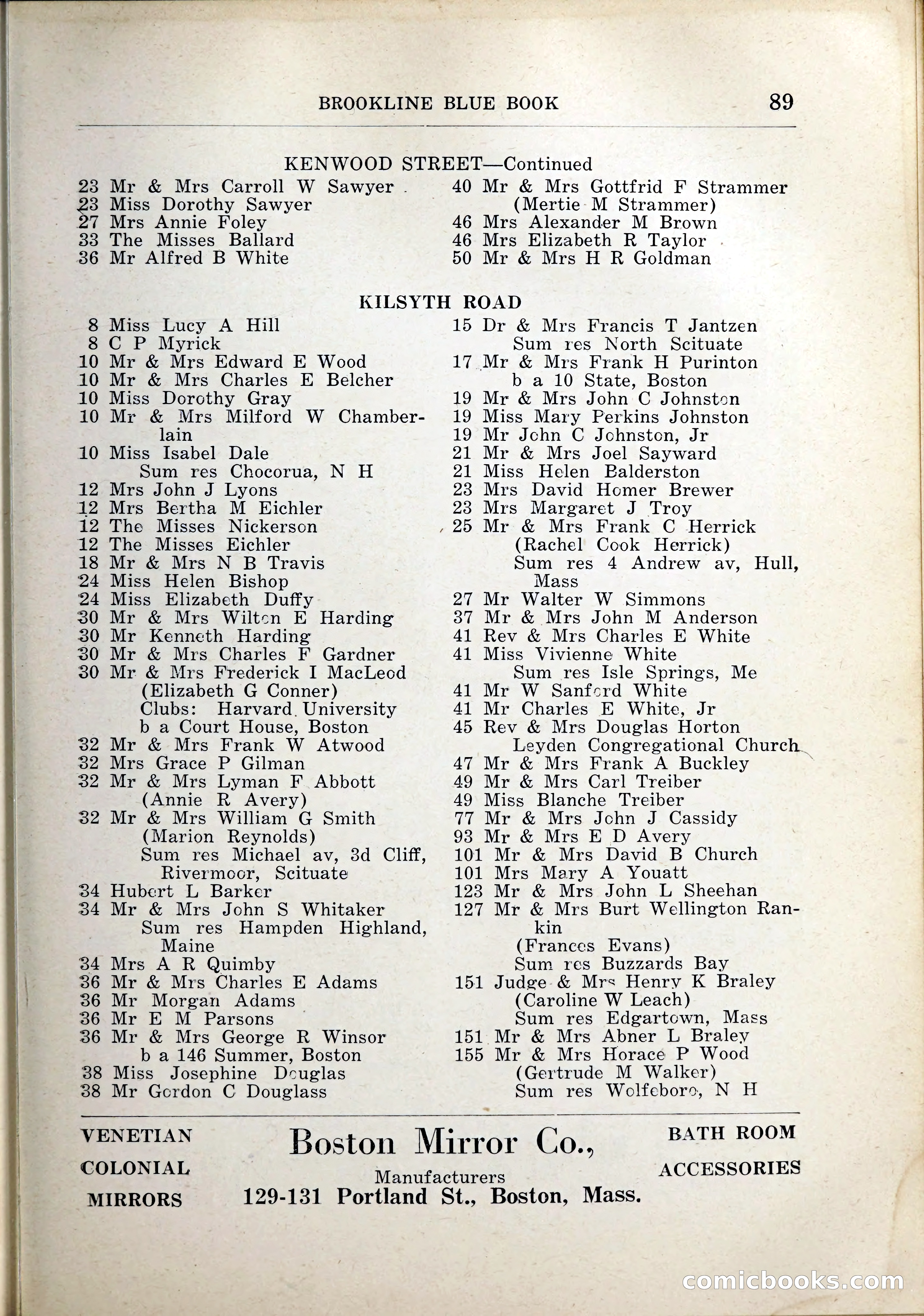 Blue Book of Brookline, 1926 — page 122 of 327