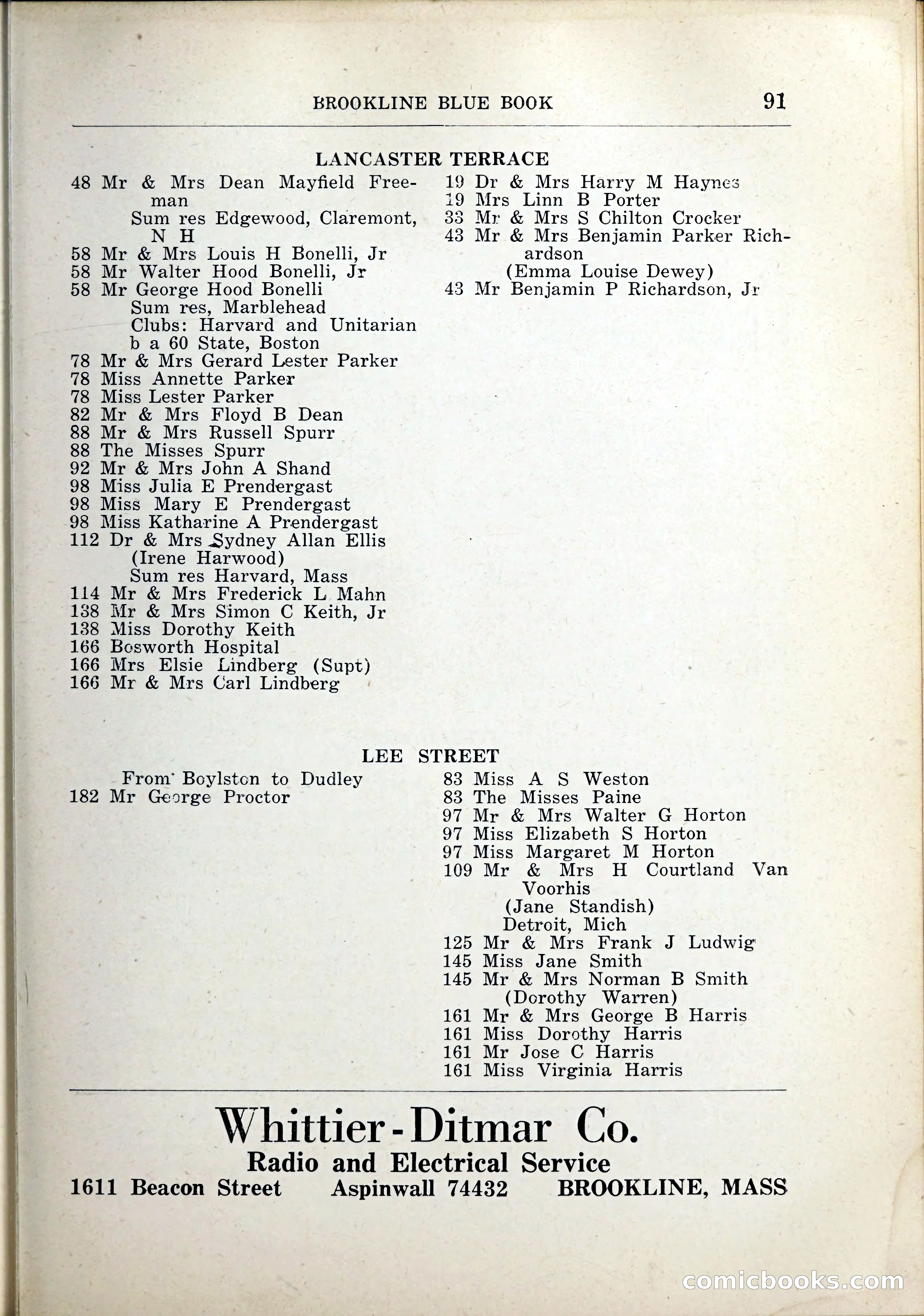 Blue Book of Brookline, 1926 — page 124 of 327