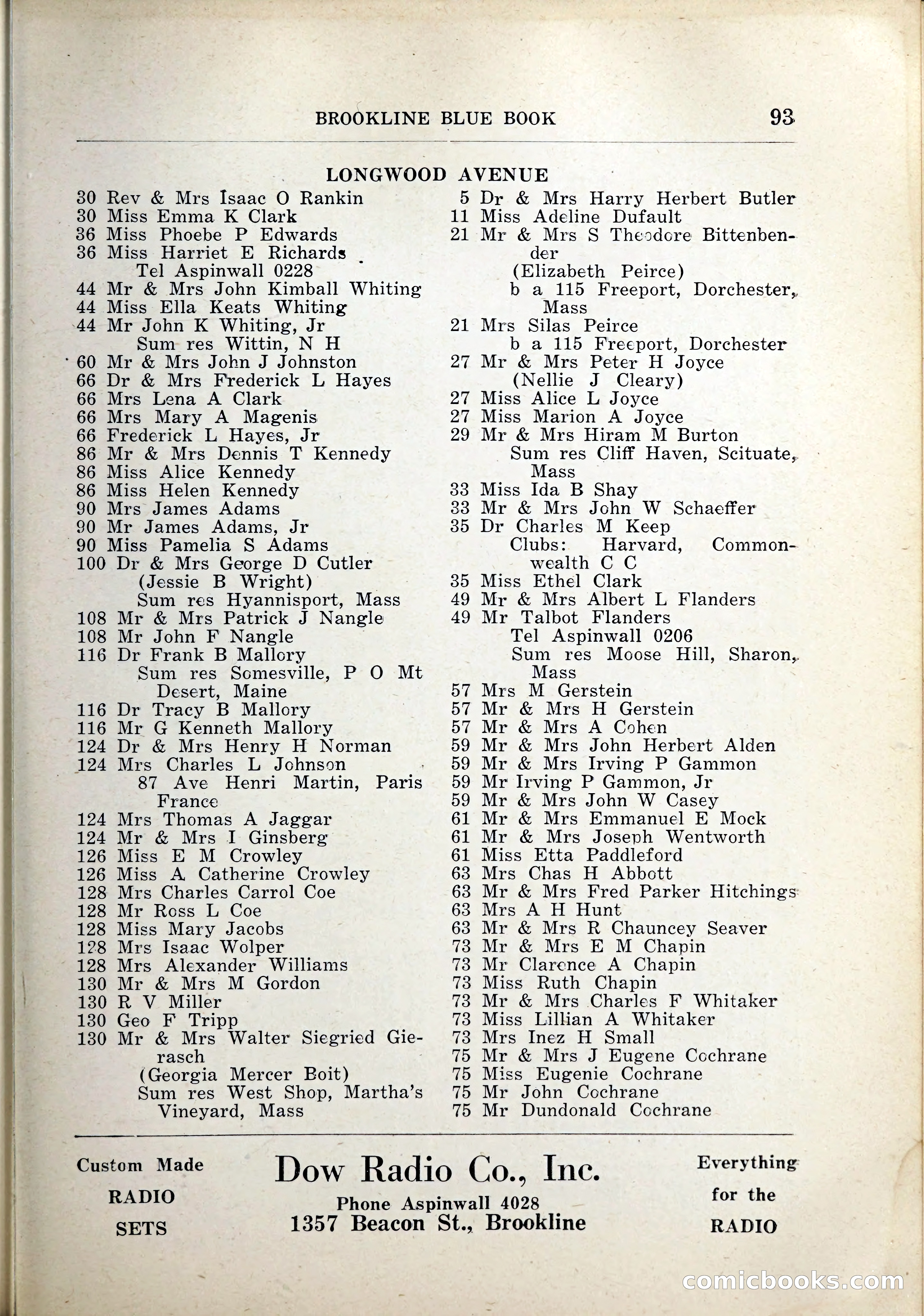 Blue Book of Brookline, 1926 — page 126 of 327