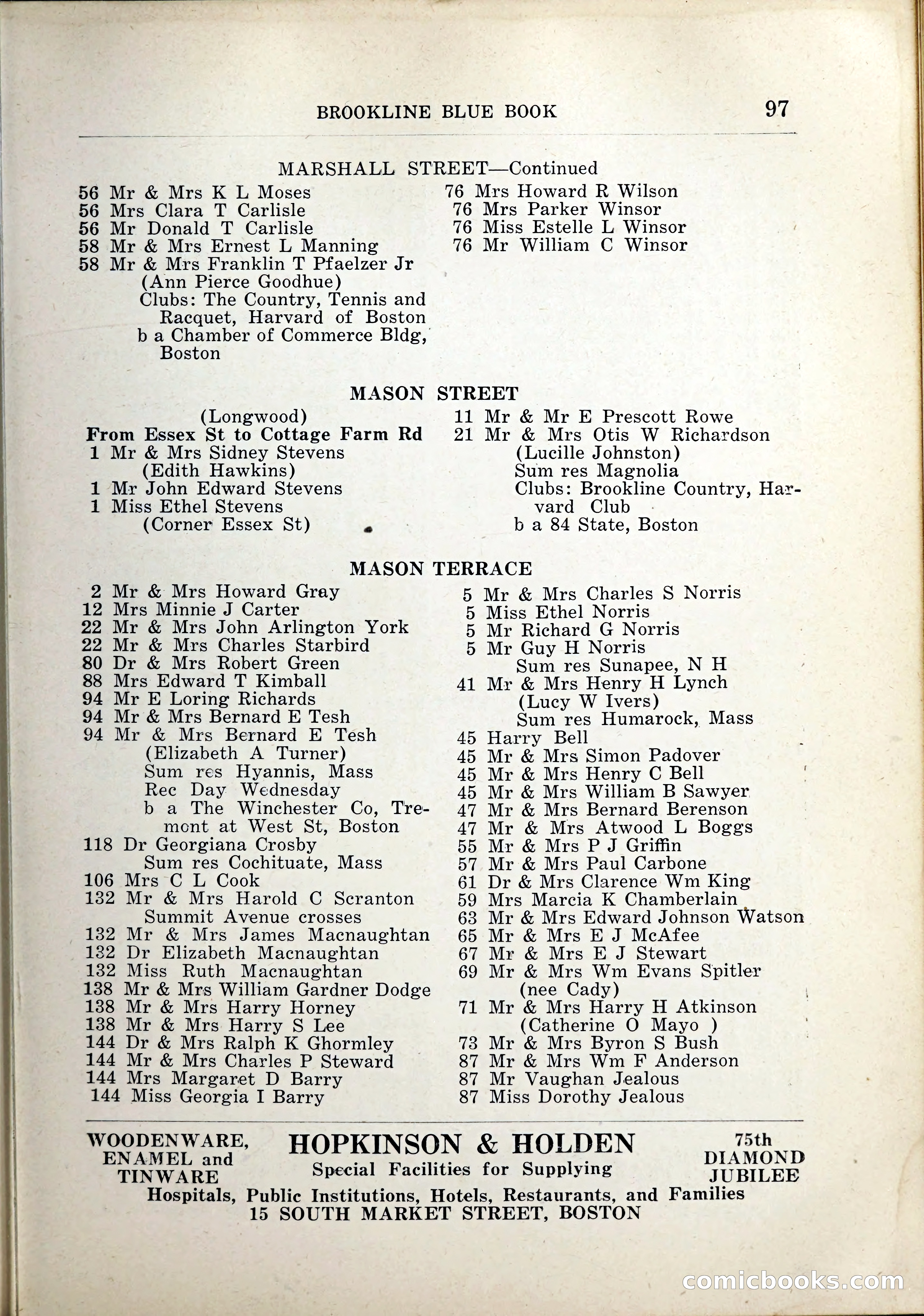 Blue Book of Brookline, 1926 — page 130 of 327