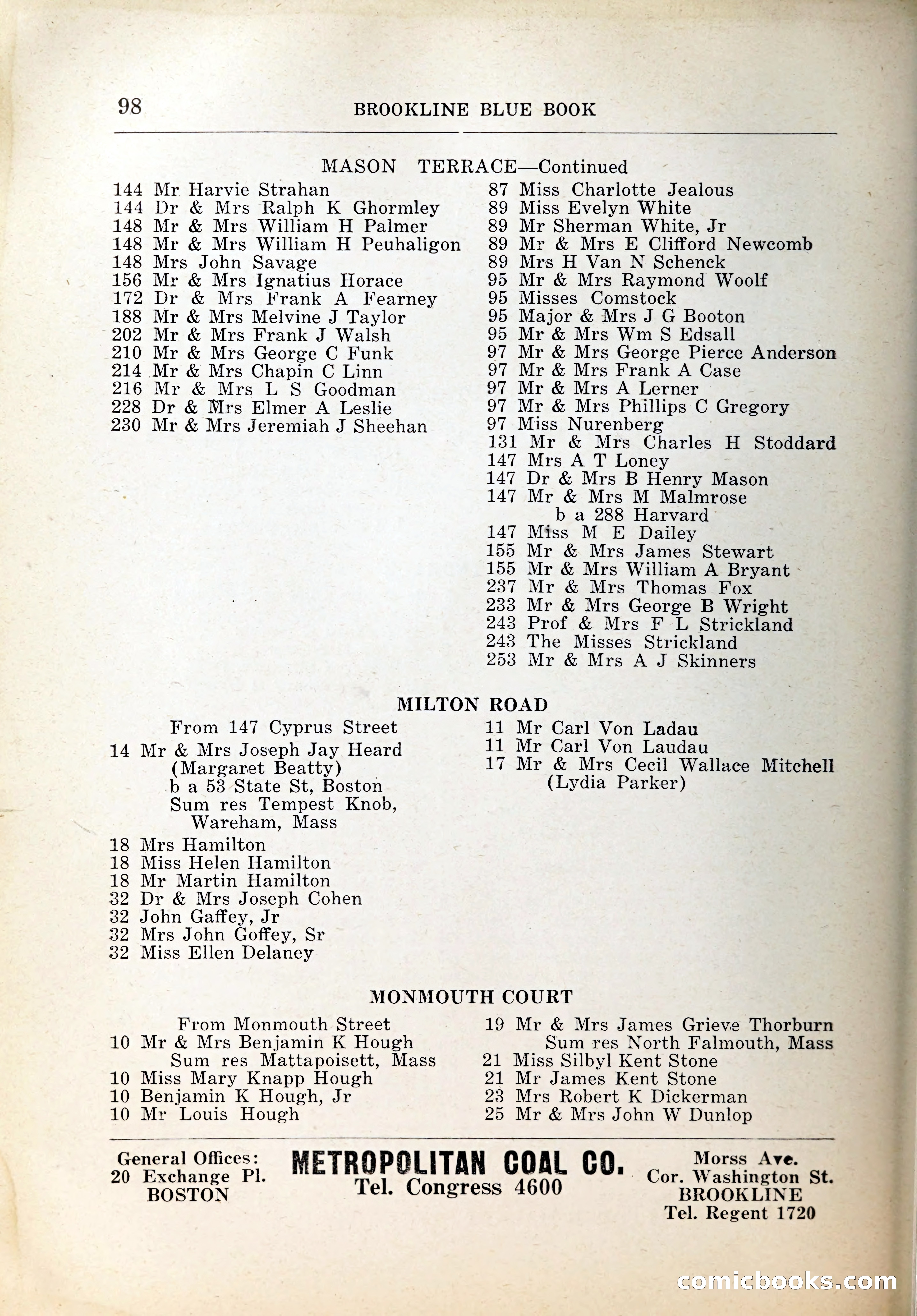 Blue Book of Brookline, 1926 — page 131 of 327