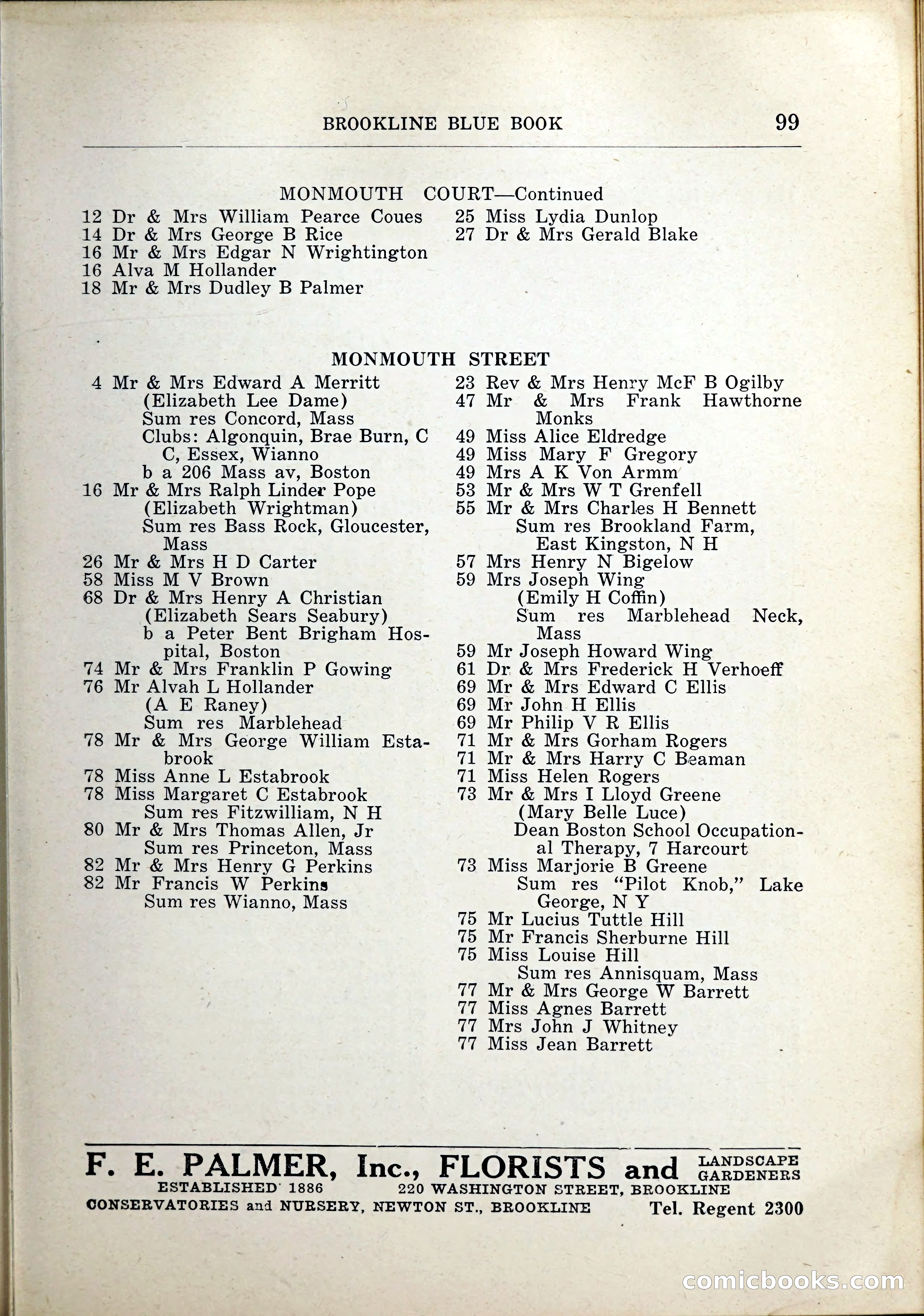 Blue Book of Brookline, 1926 — page 132 of 327