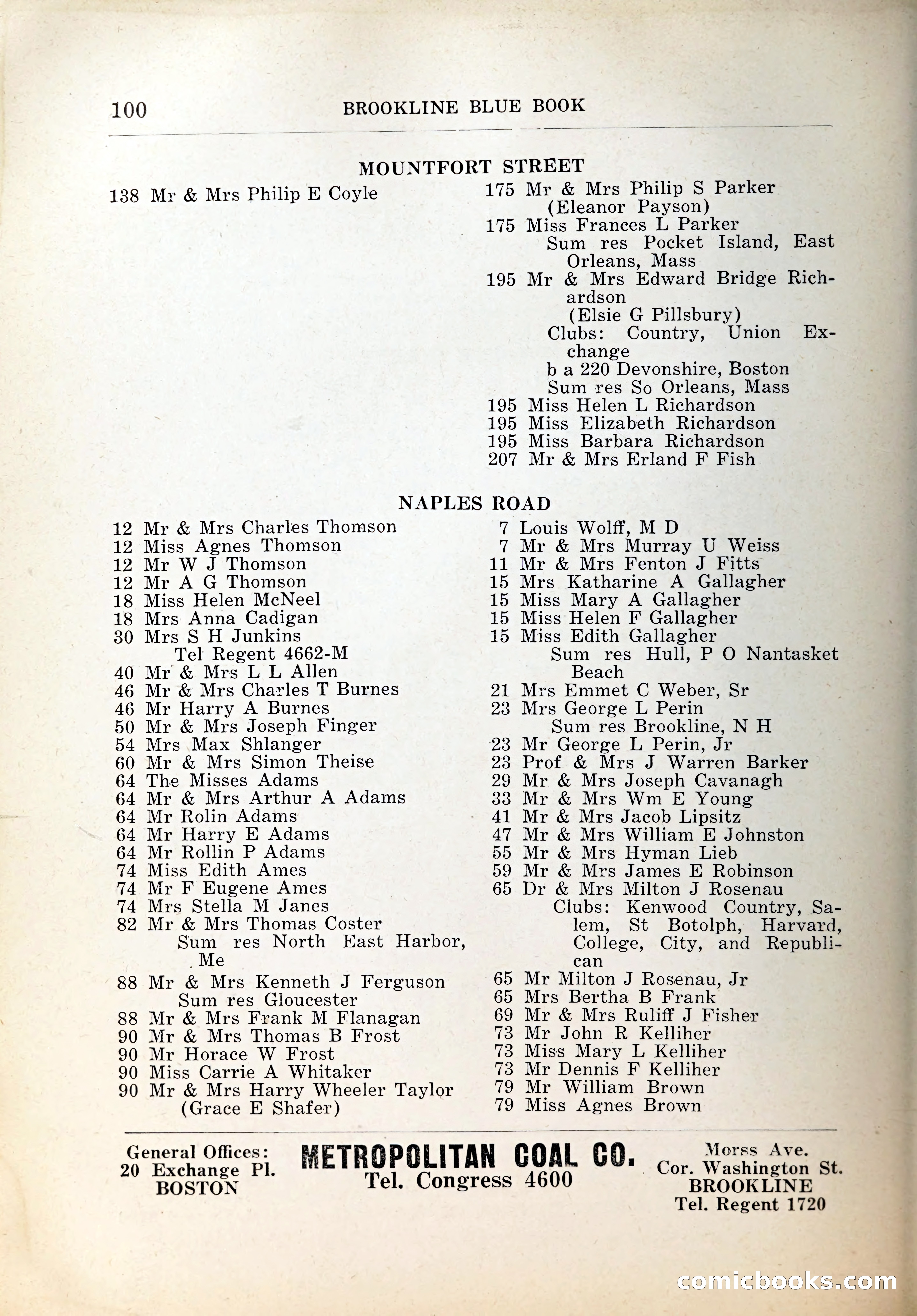 Blue Book of Brookline, 1926 — page 133 of 327