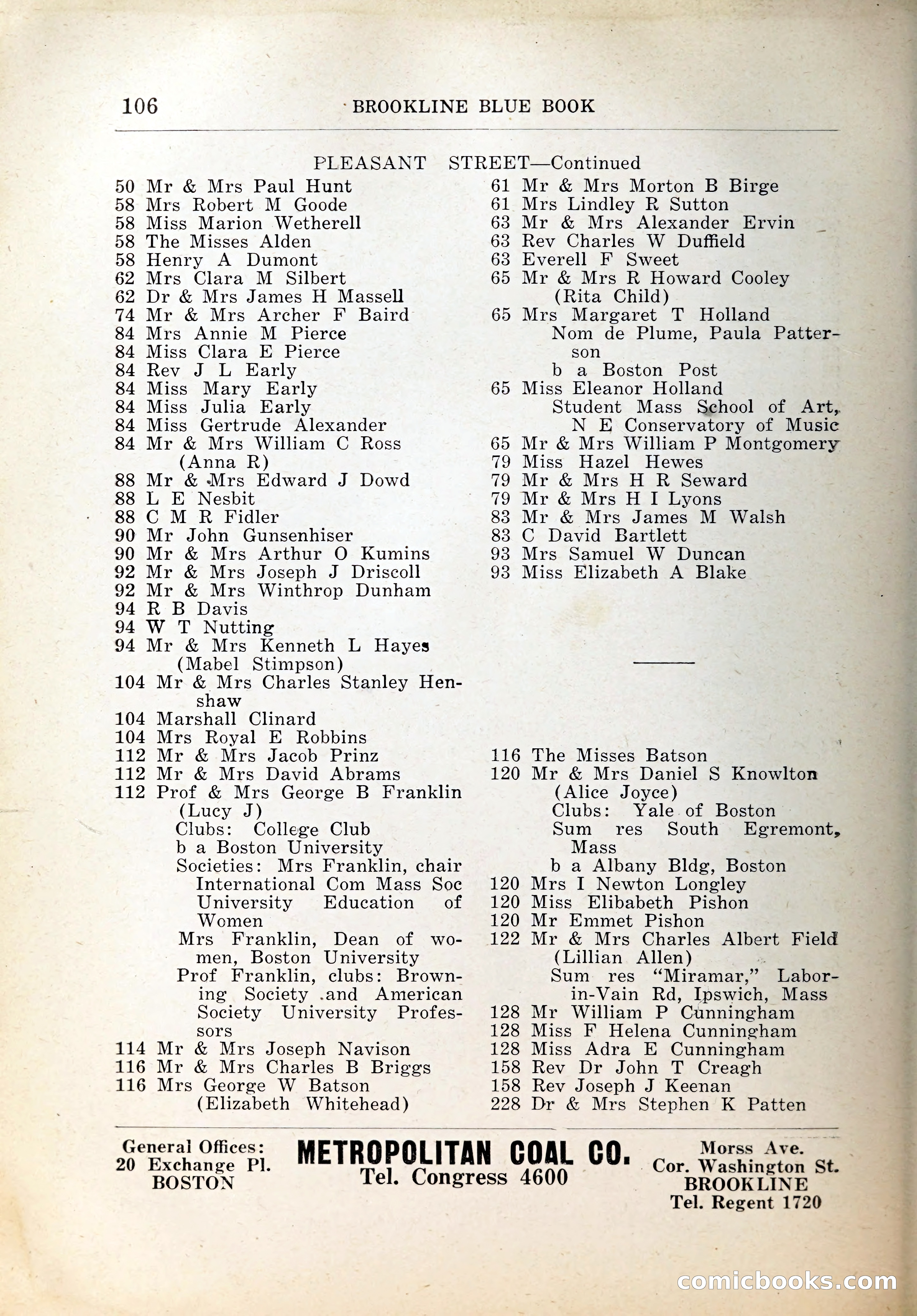 Blue Book of Brookline, 1926 — page 139 of 327