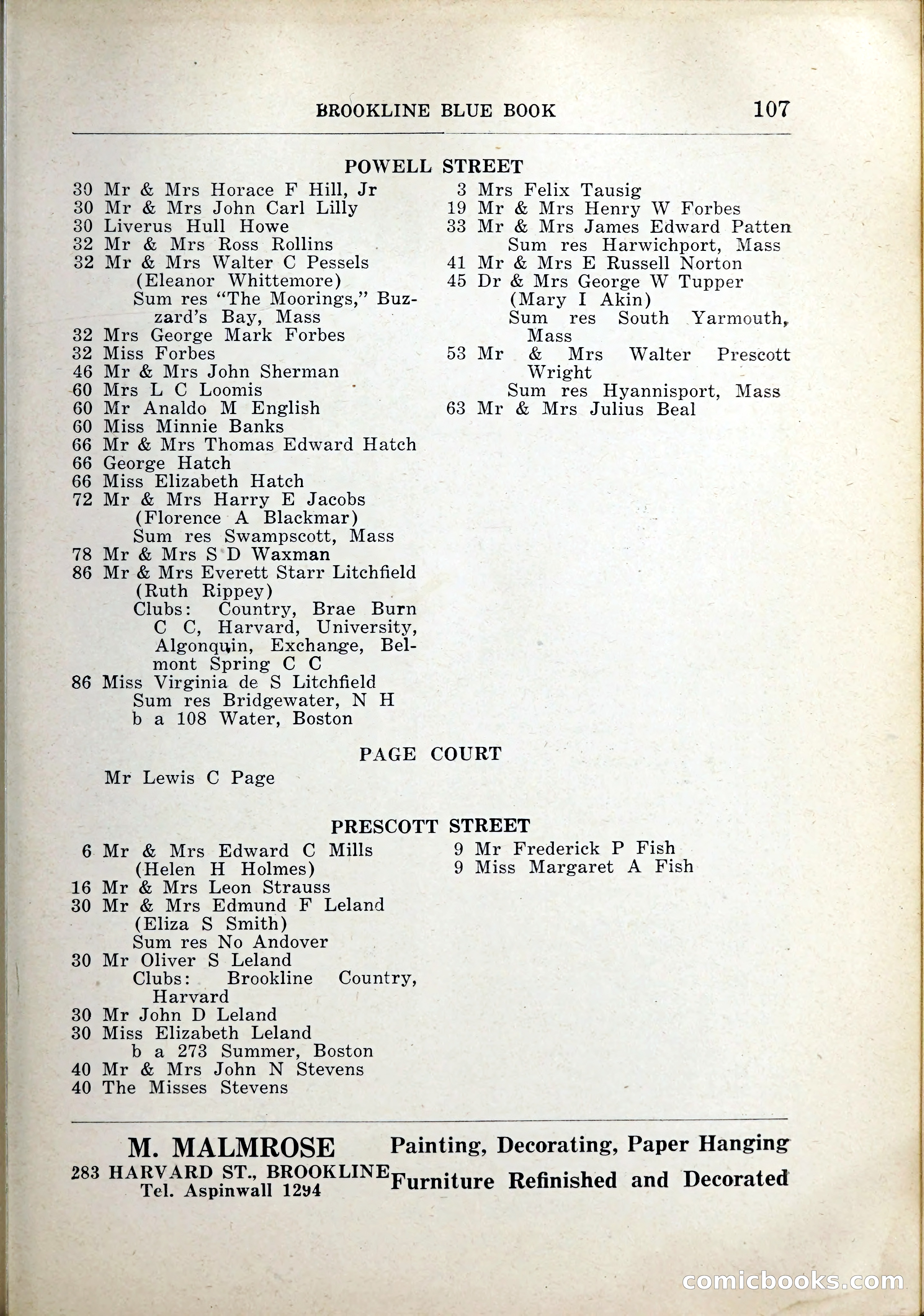Blue Book of Brookline, 1926 — page 140 of 327
