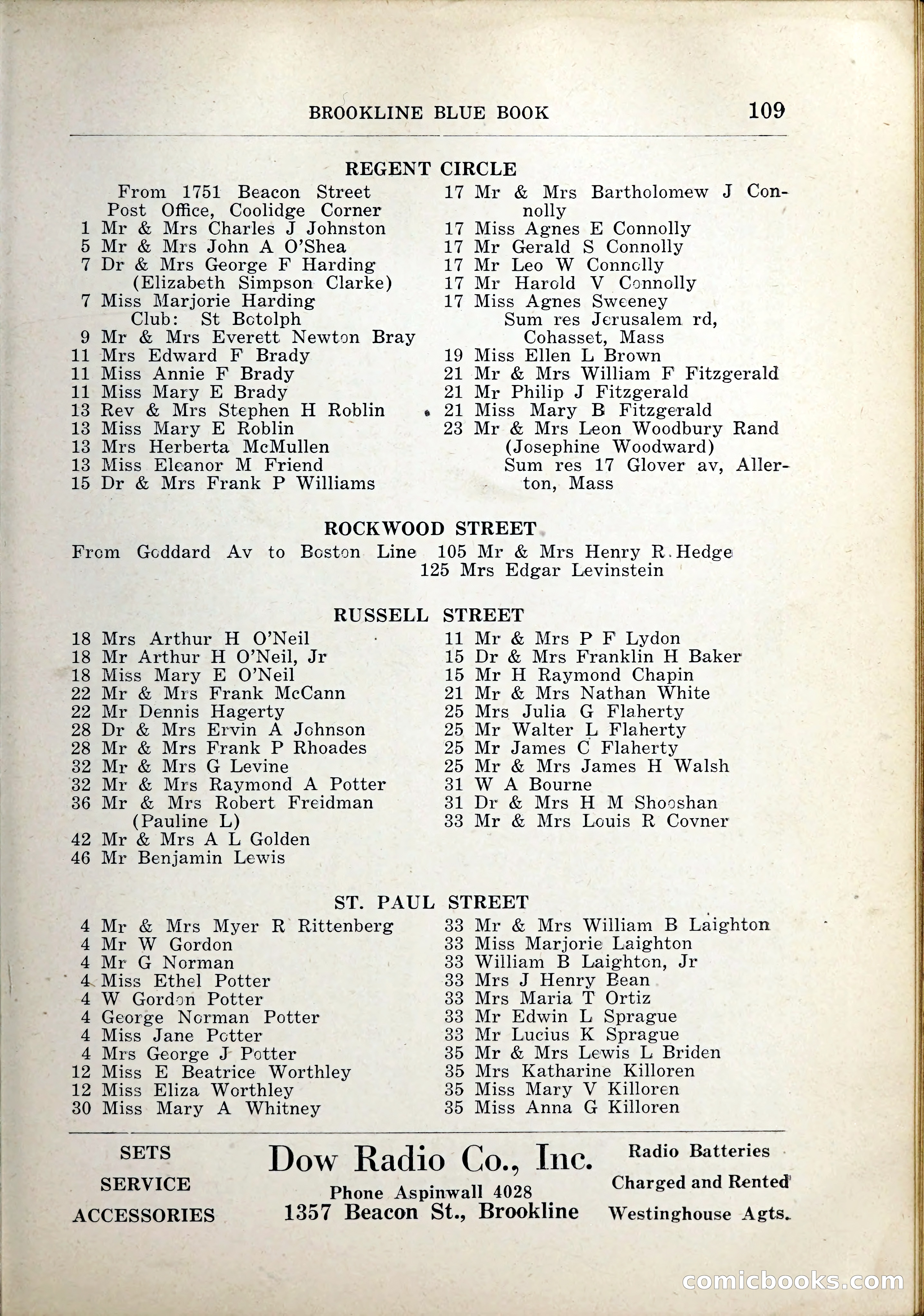 Blue Book of Brookline, 1926 — page 142 of 327