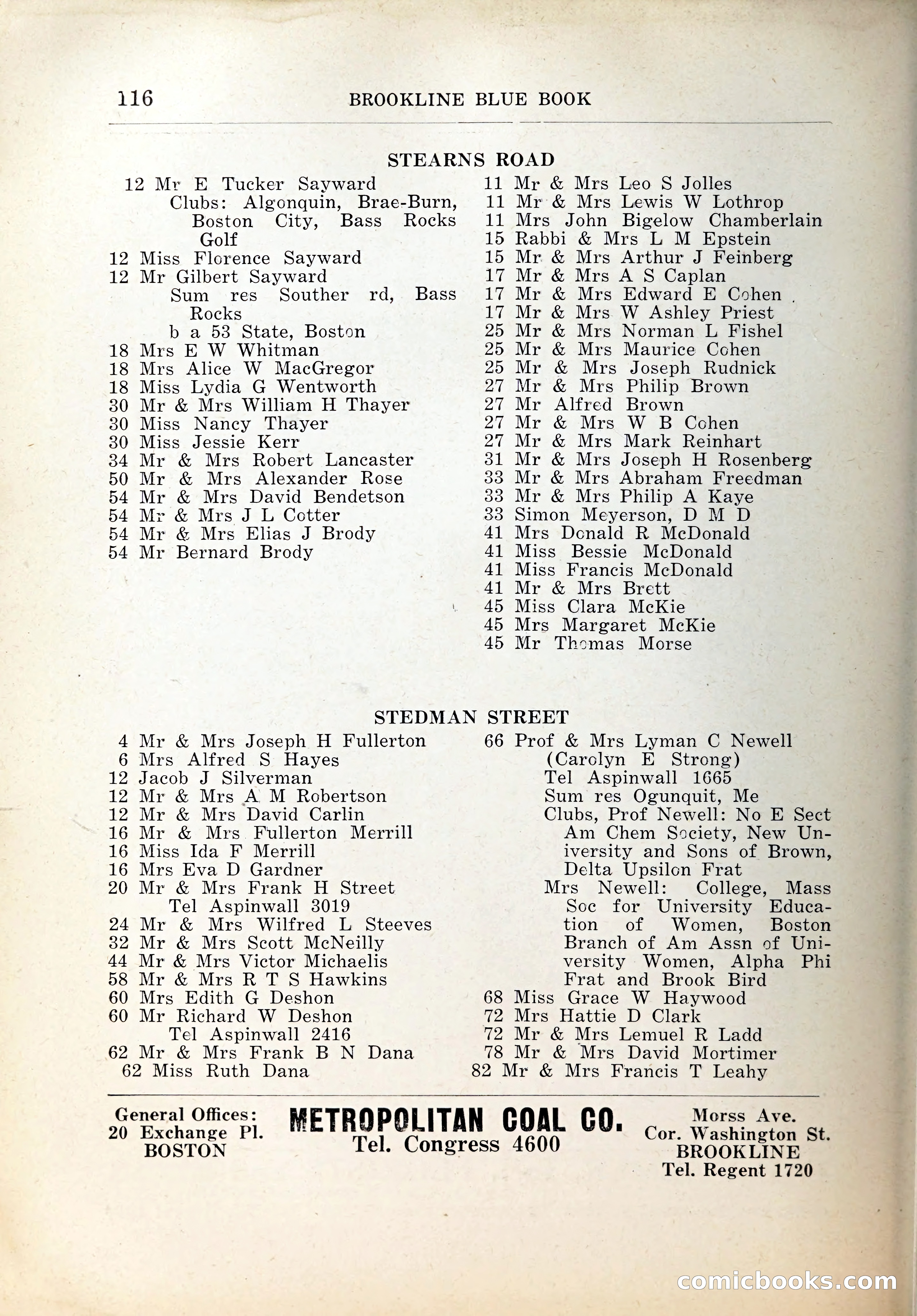 Blue Book of Brookline, 1926 — page 151 of 327