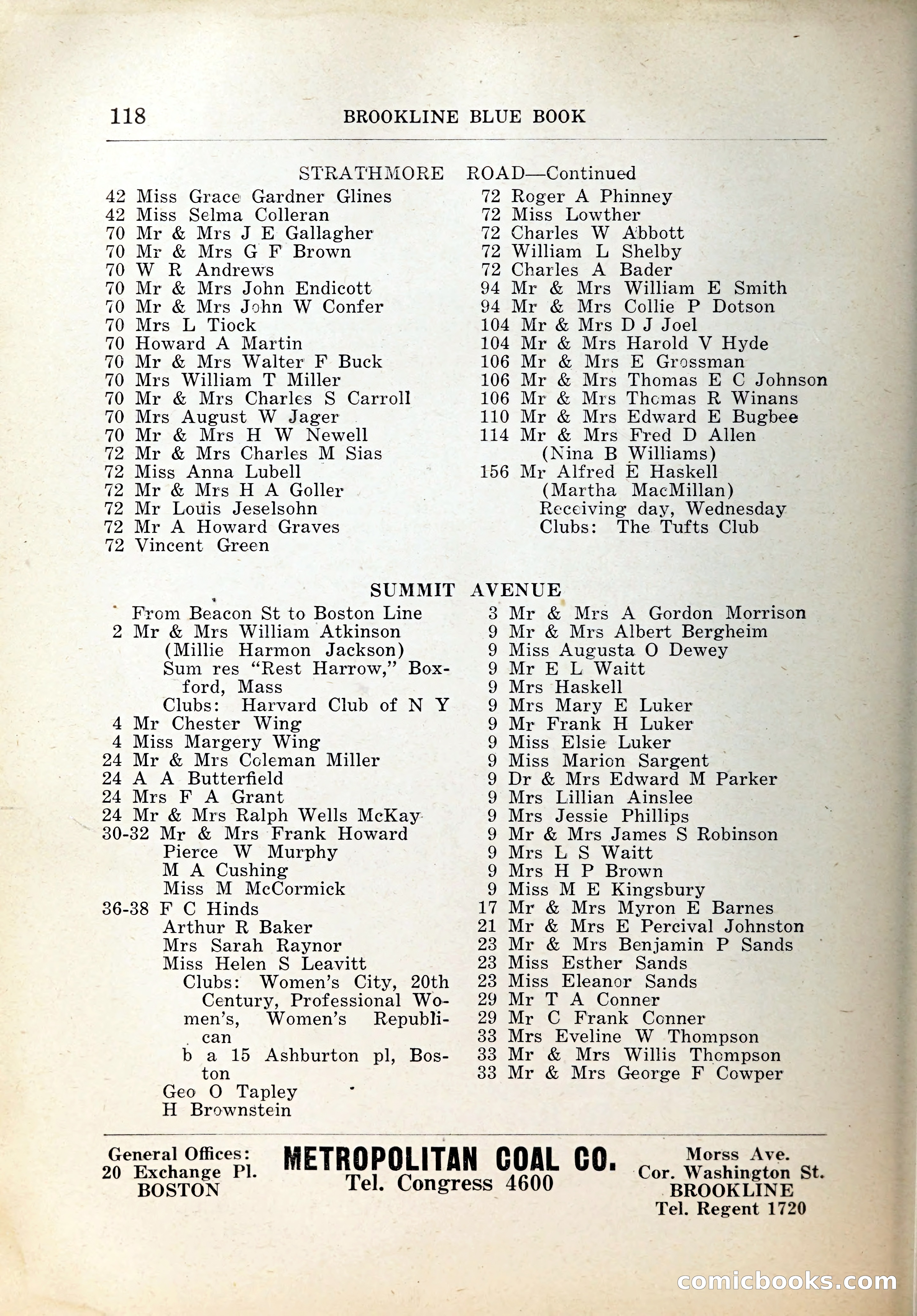 Blue Book of Brookline, 1926 — page 153 of 327