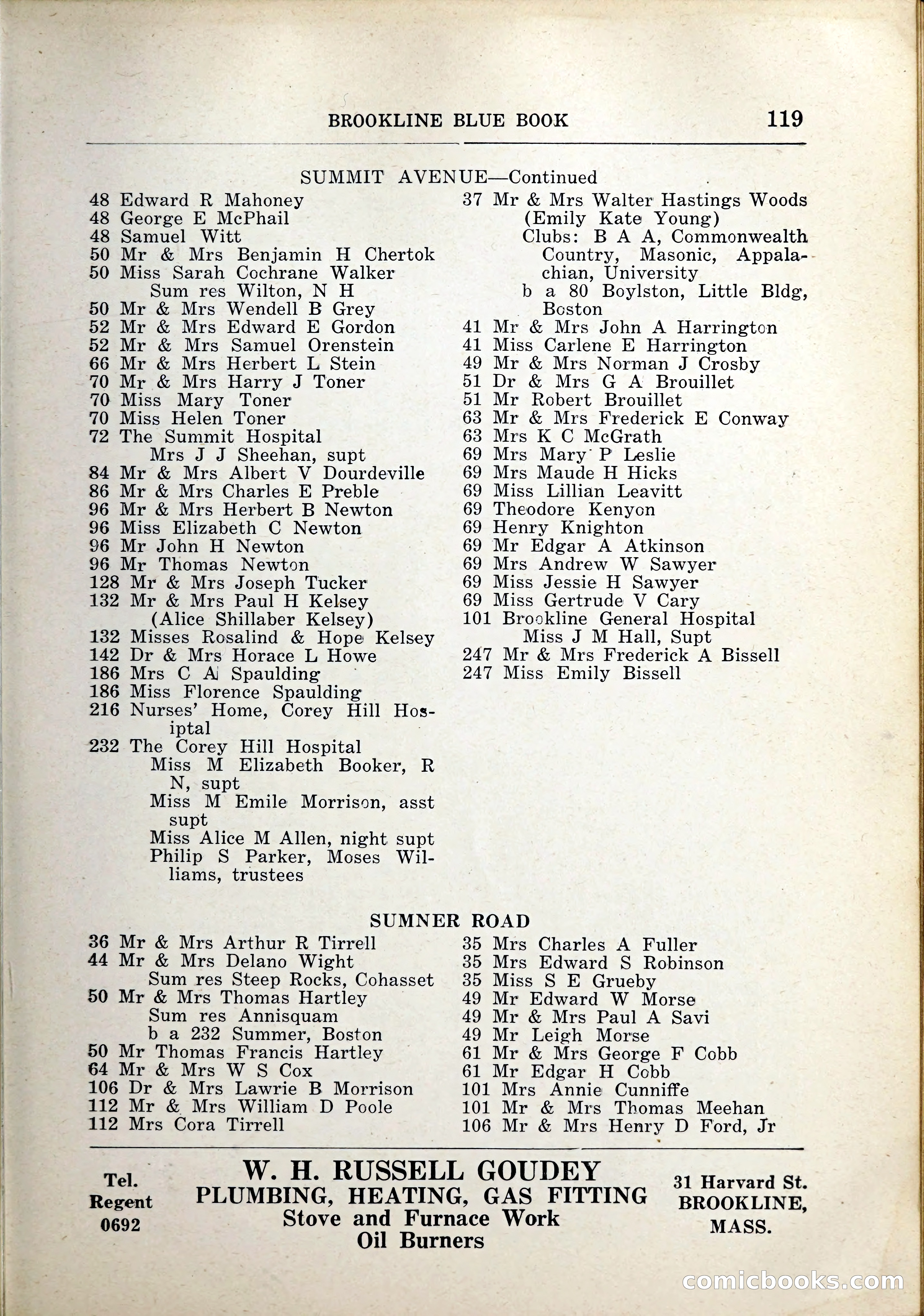 Blue Book of Brookline, 1926 — page 154 of 327