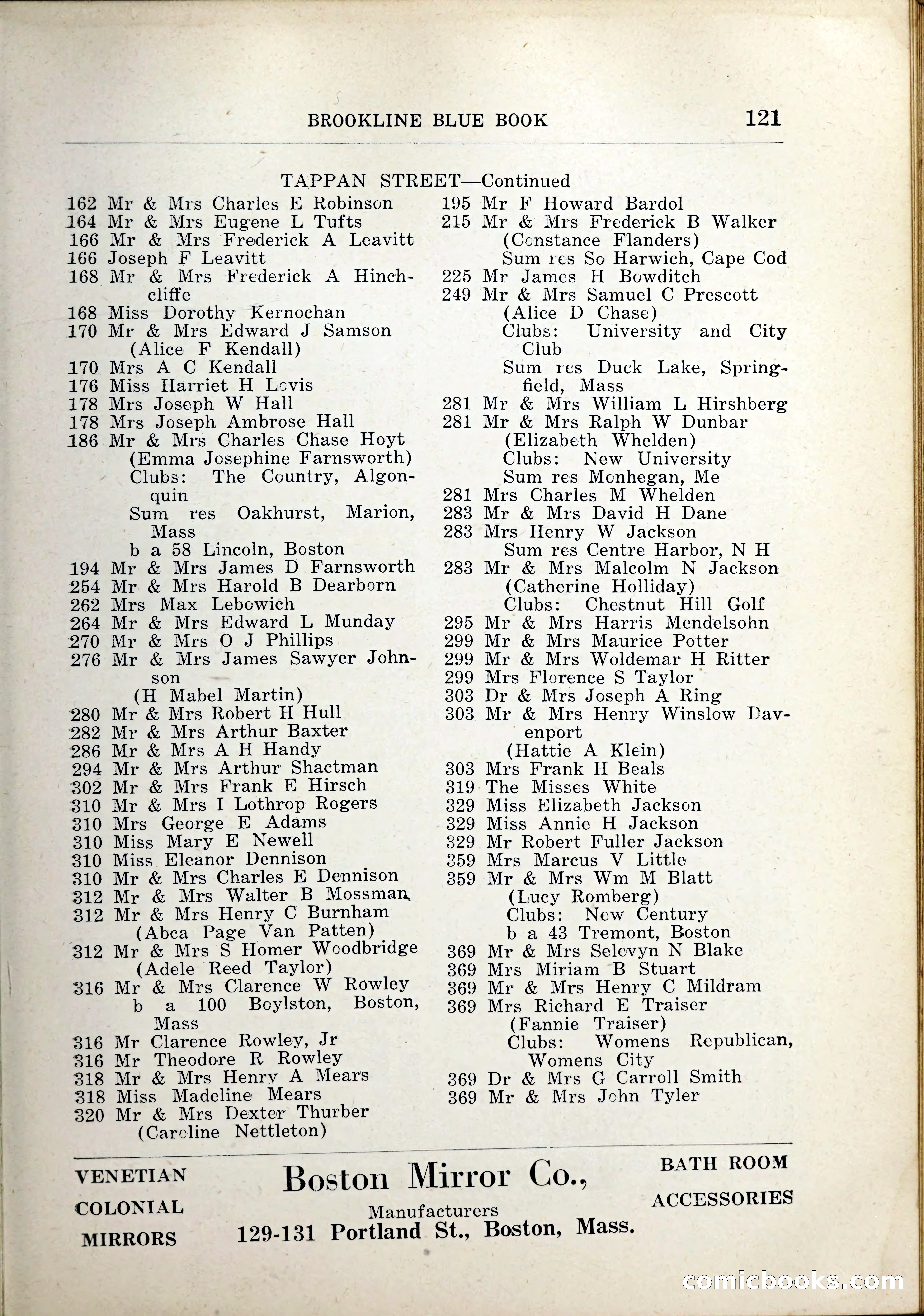 Blue Book of Brookline, 1926 — page 156 of 327