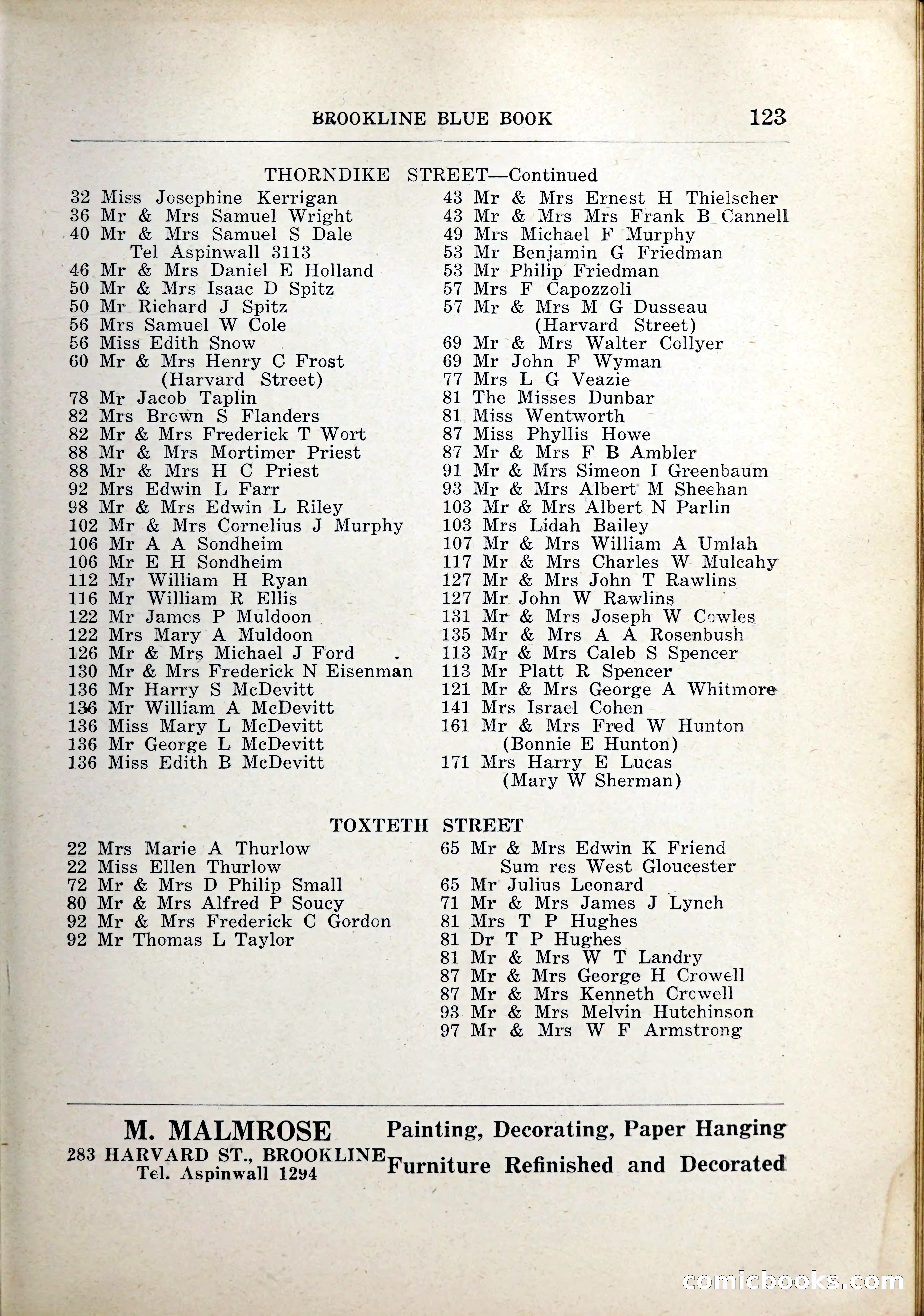 Blue Book of Brookline, 1926 — page 158 of 327