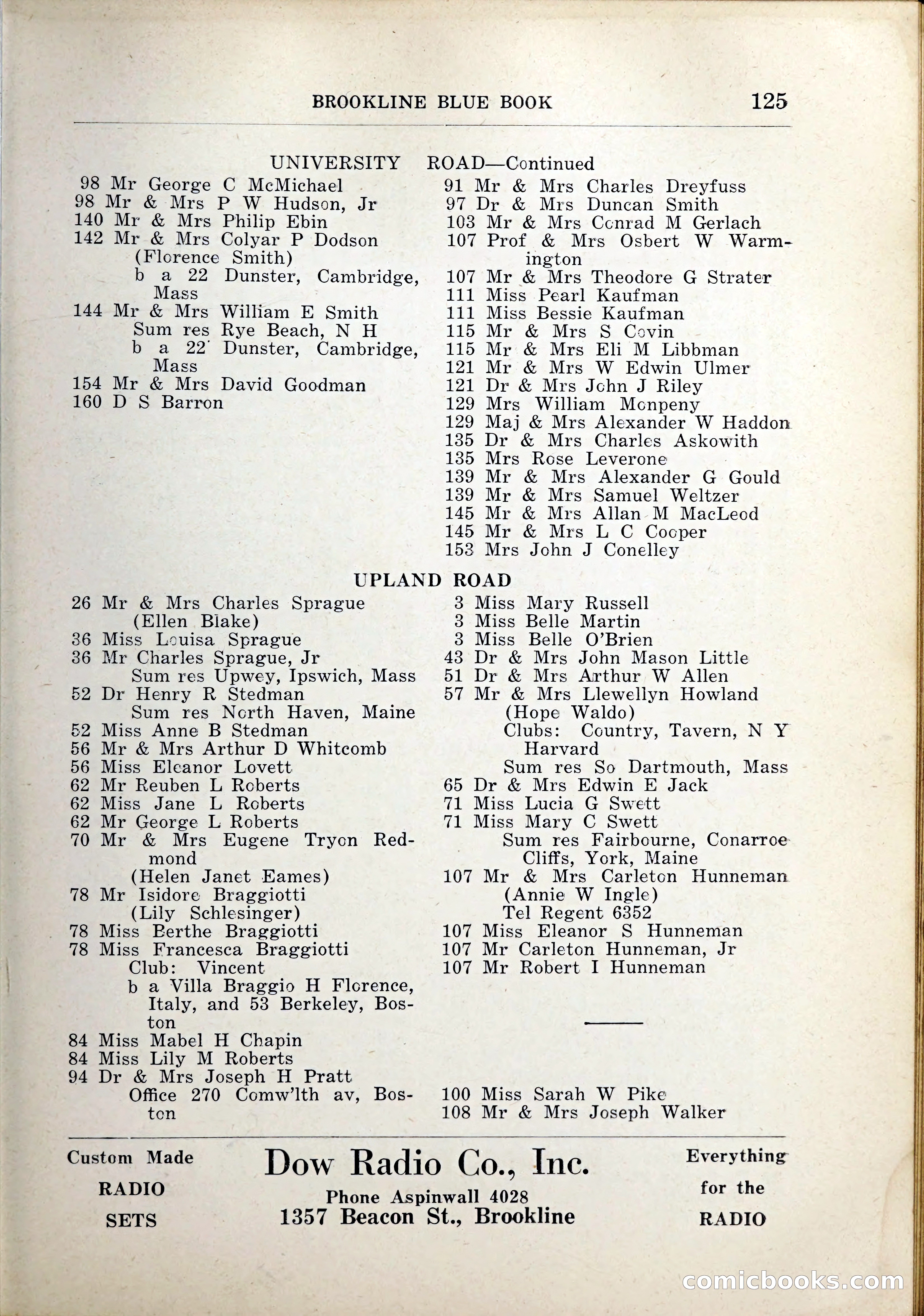 Blue Book of Brookline, 1926 — page 160 of 327