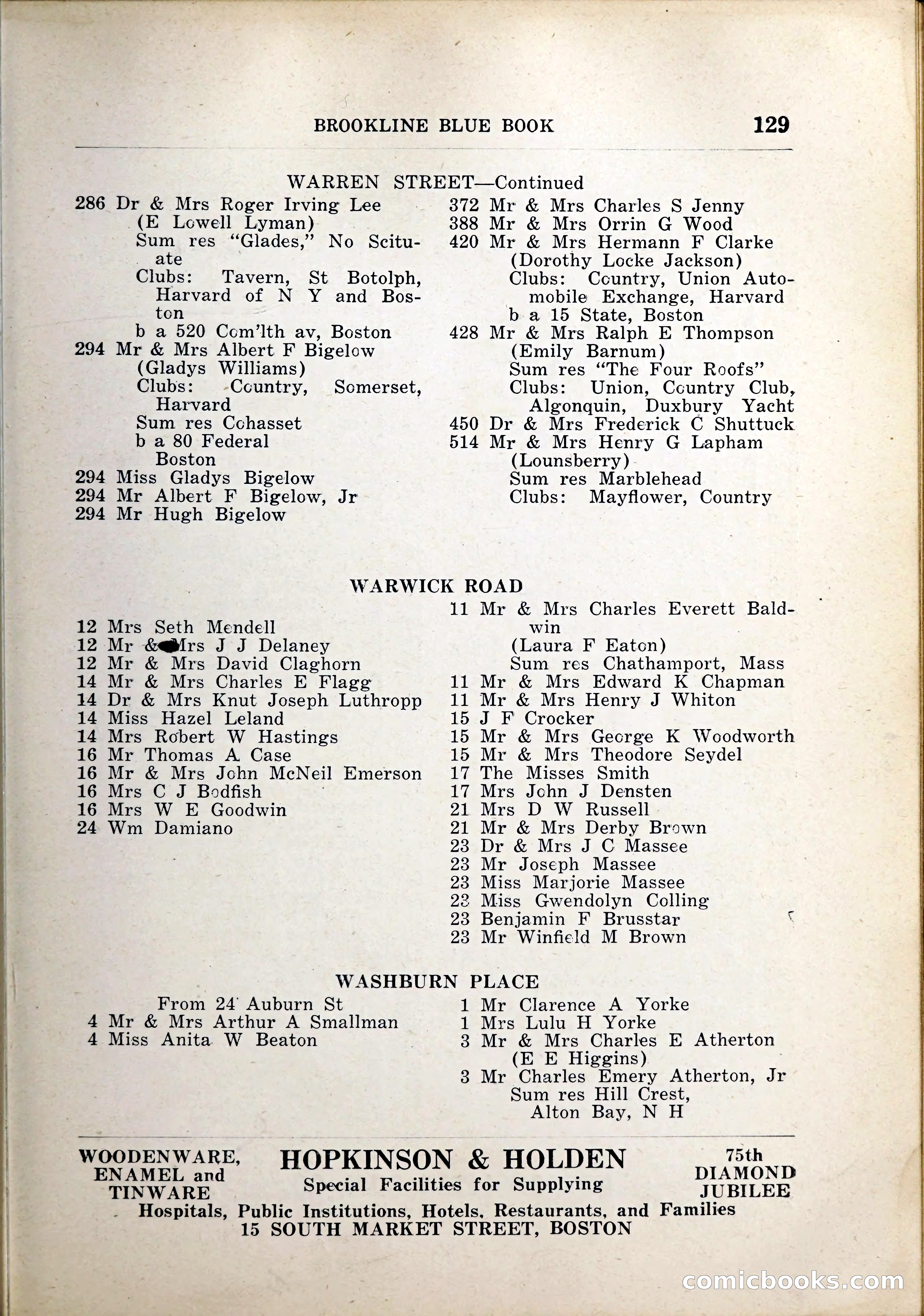 Blue Book of Brookline, 1926 — page 164 of 327