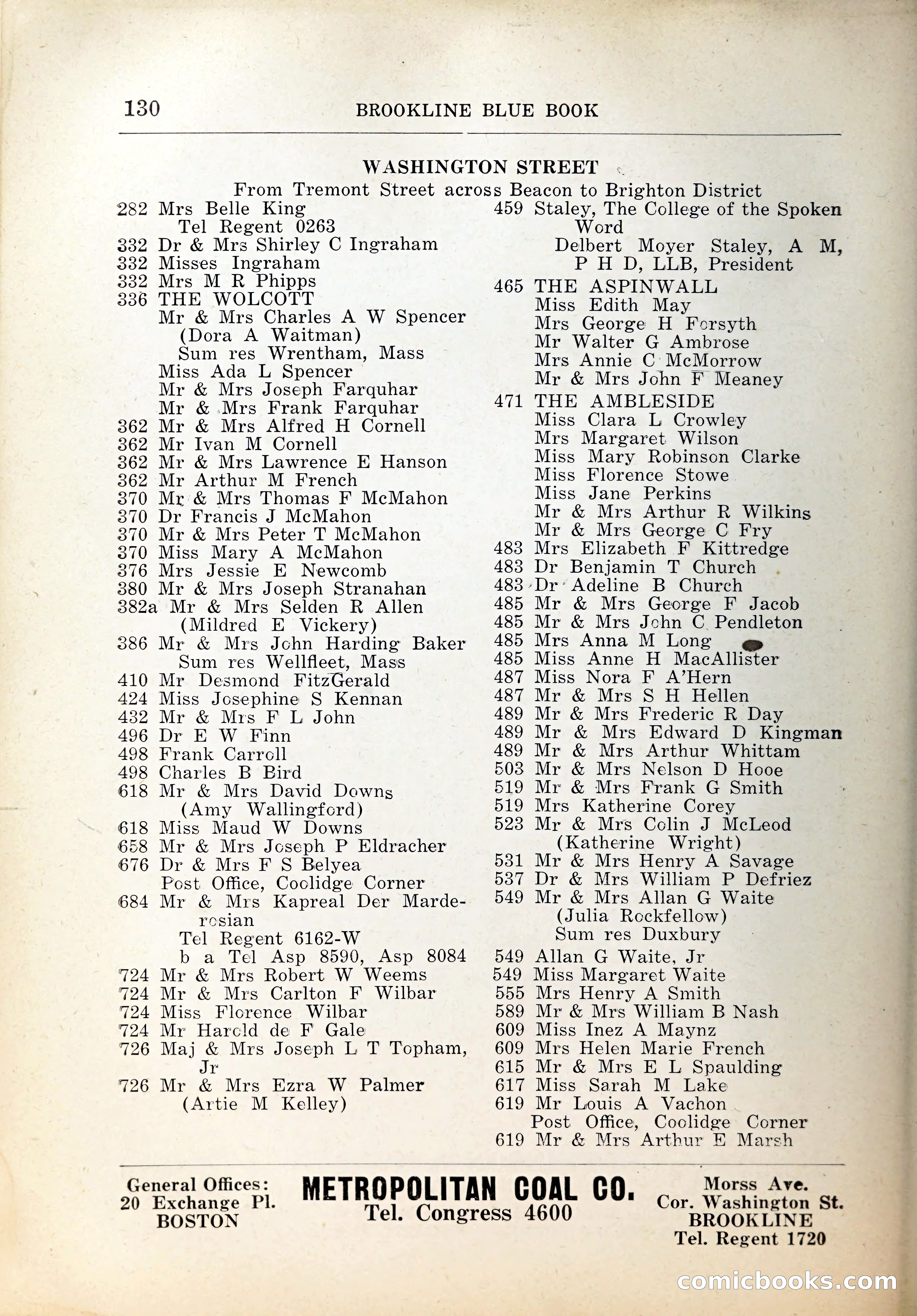 Blue Book of Brookline, 1926 — page 165 of 327