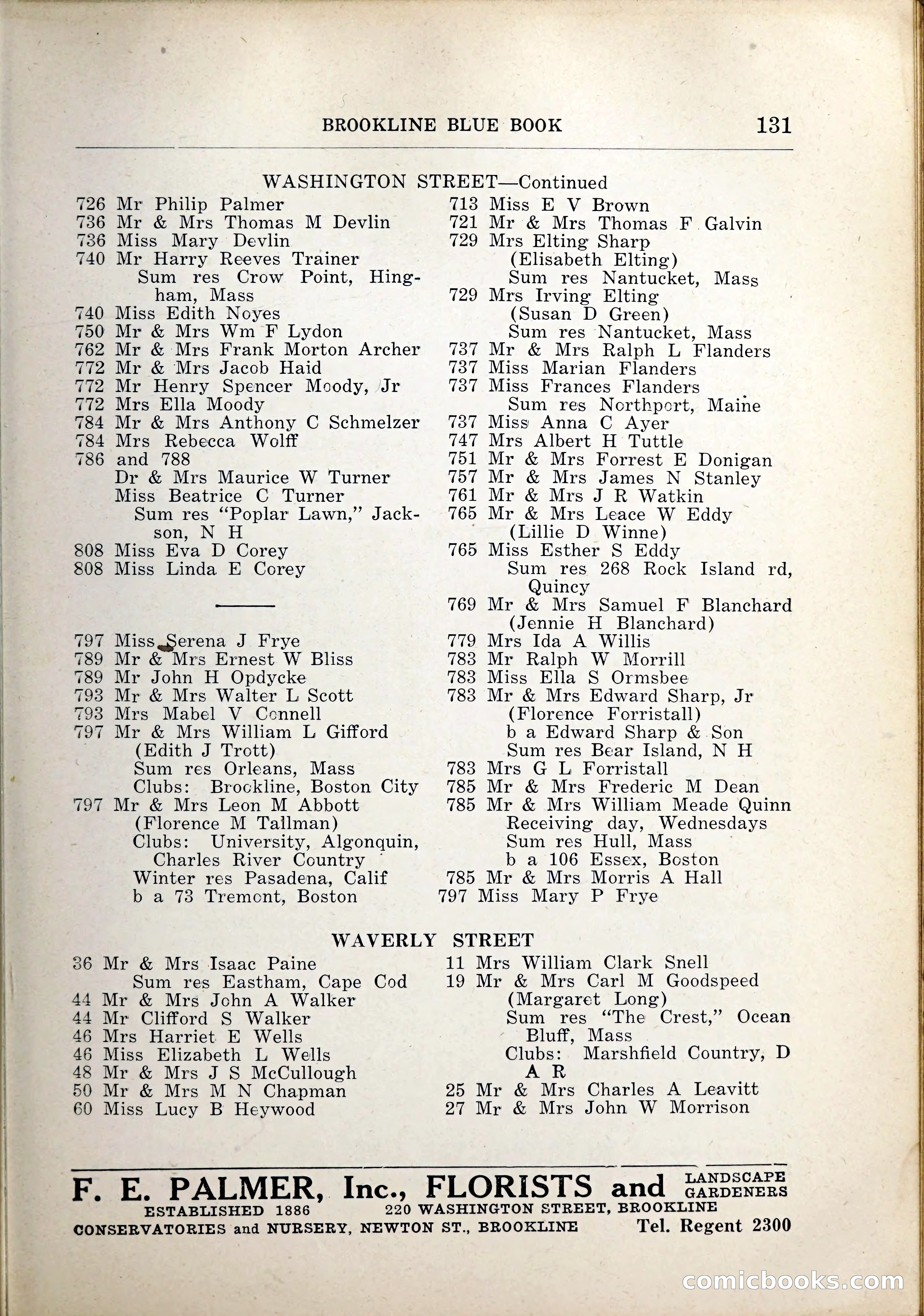 Blue Book of Brookline, 1926 — page 166 of 327