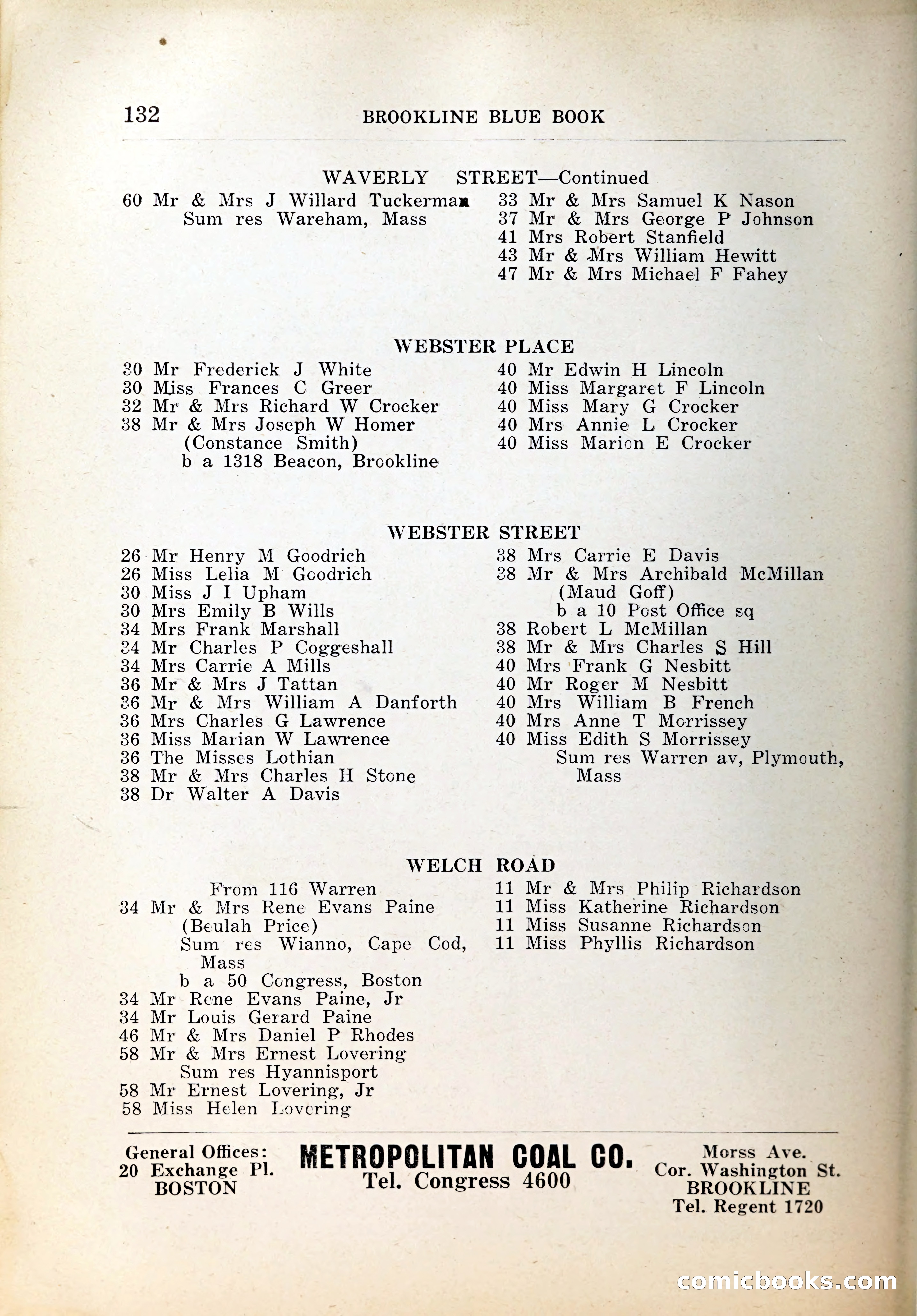 Blue Book of Brookline, 1926 — page 167 of 327