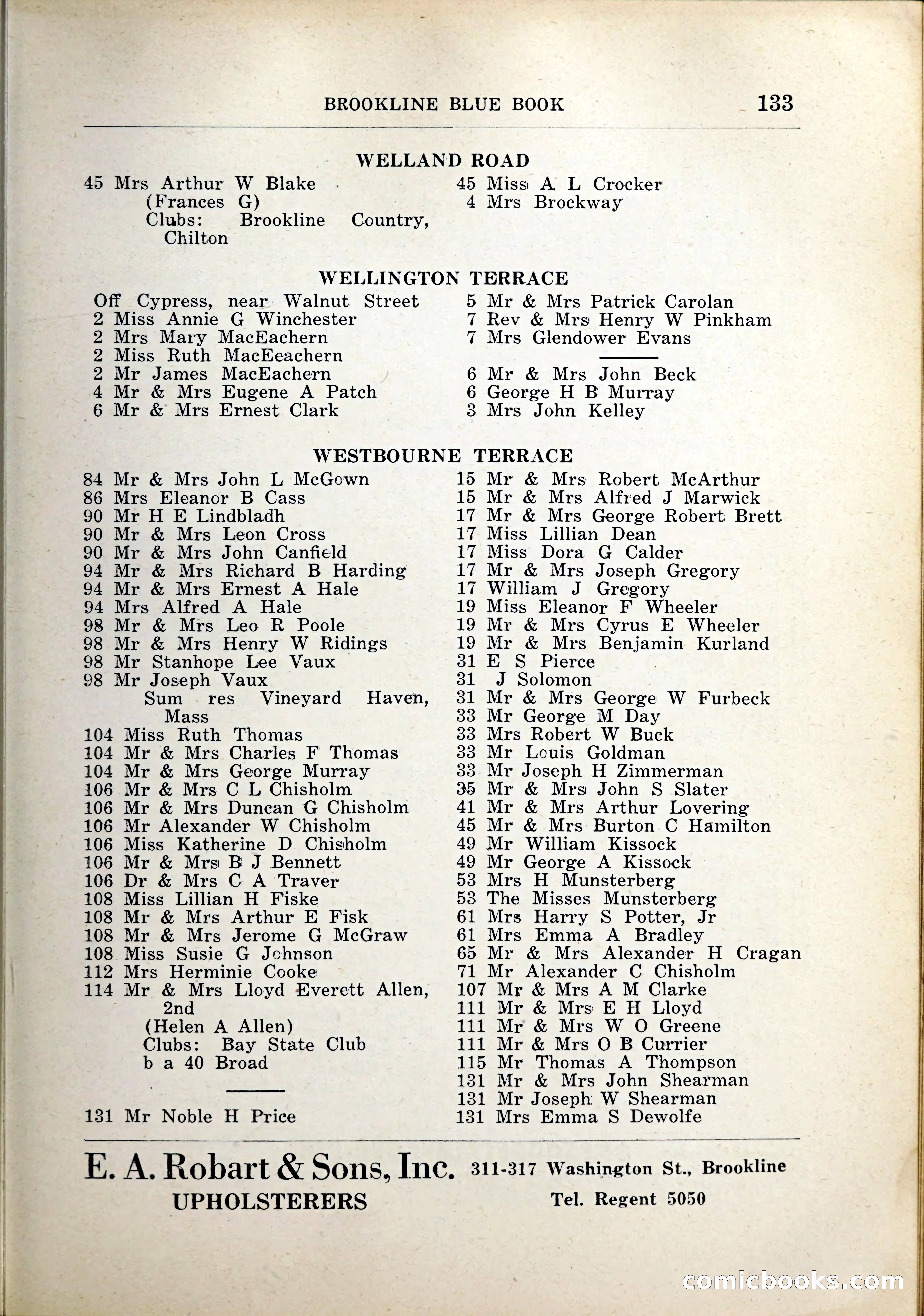 Blue Book of Brookline, 1926 — page 168 of 327