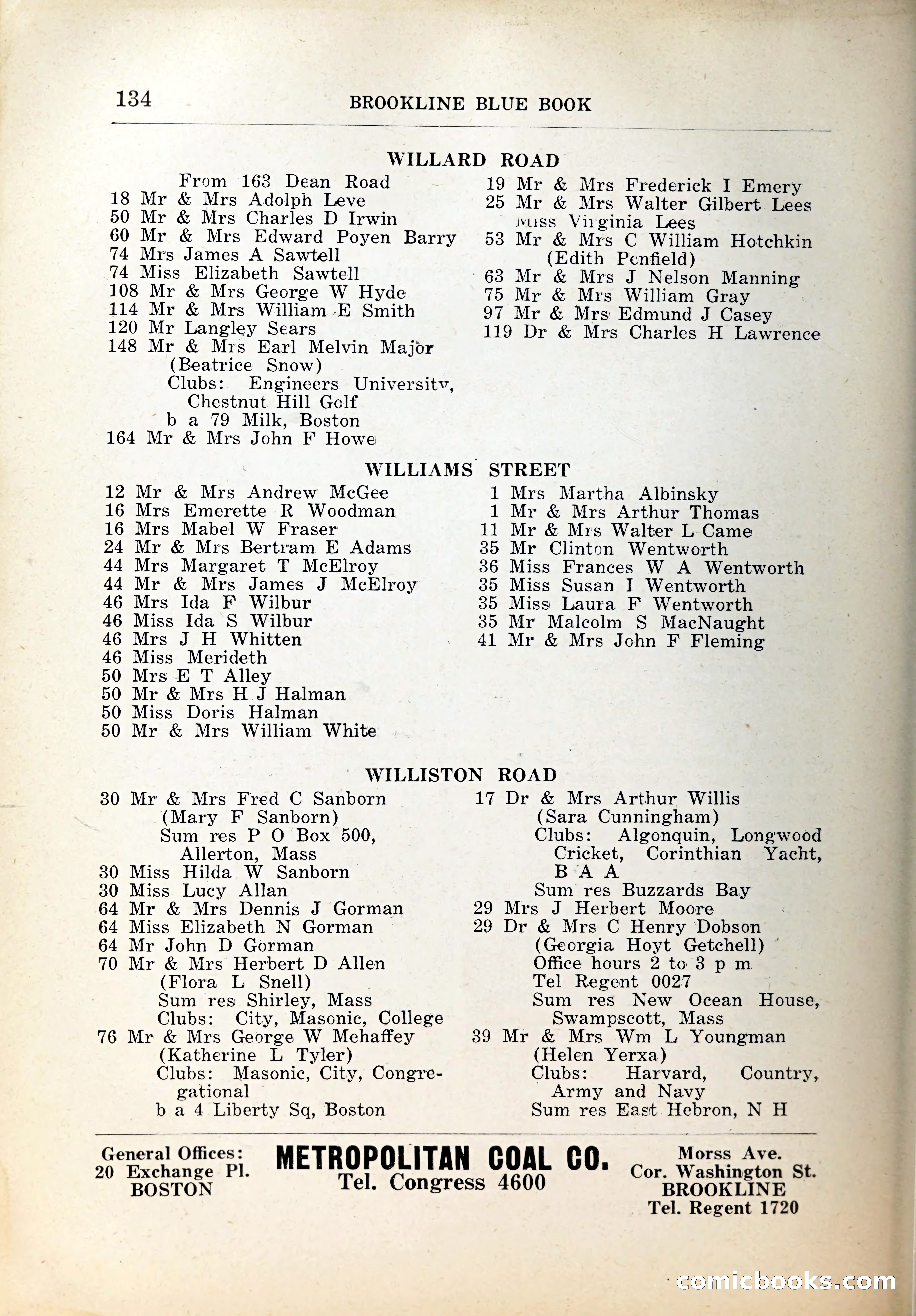 Blue Book of Brookline, 1926 — page 169 of 327