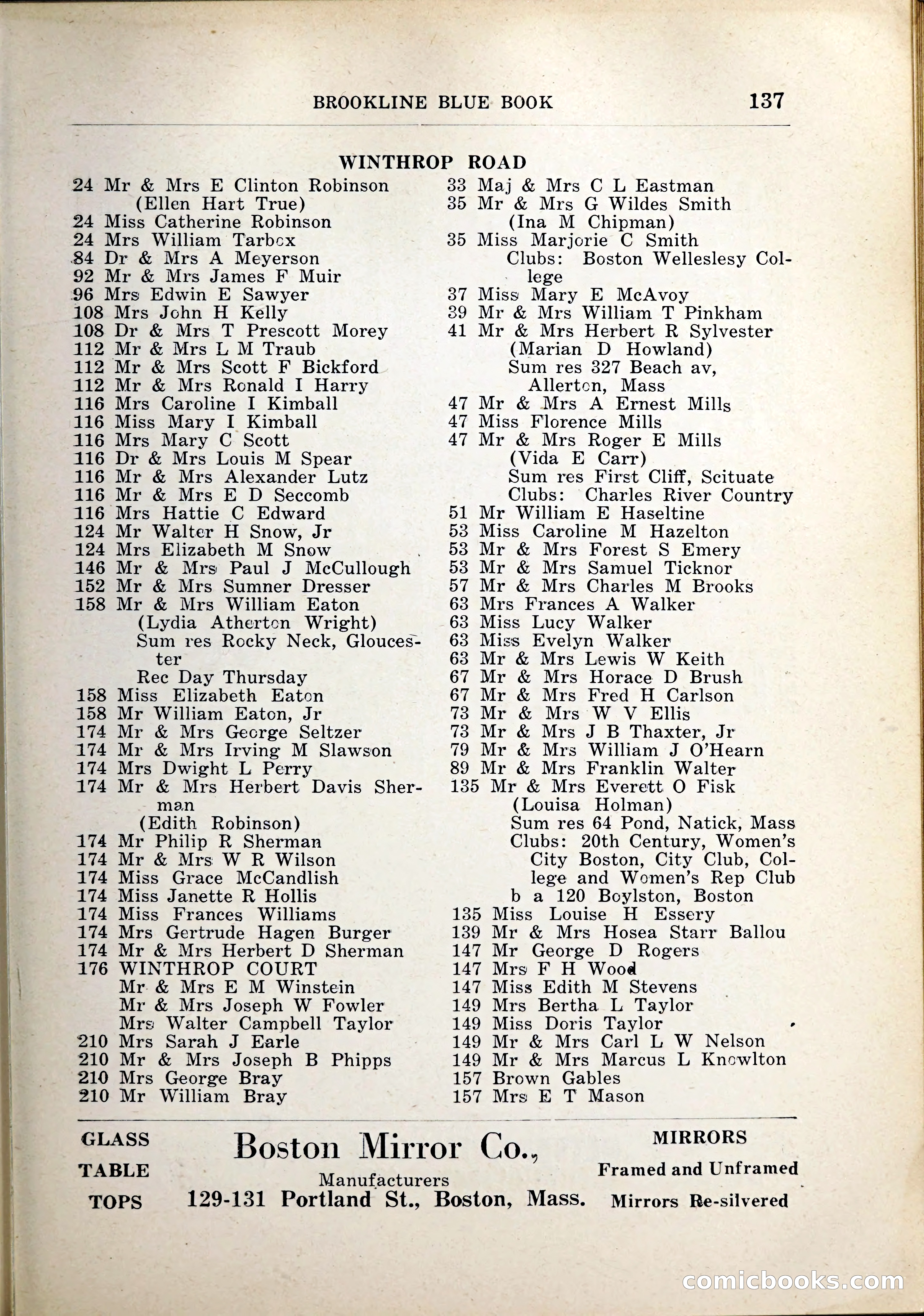 Blue Book of Brookline, 1926 — page 172 of 327