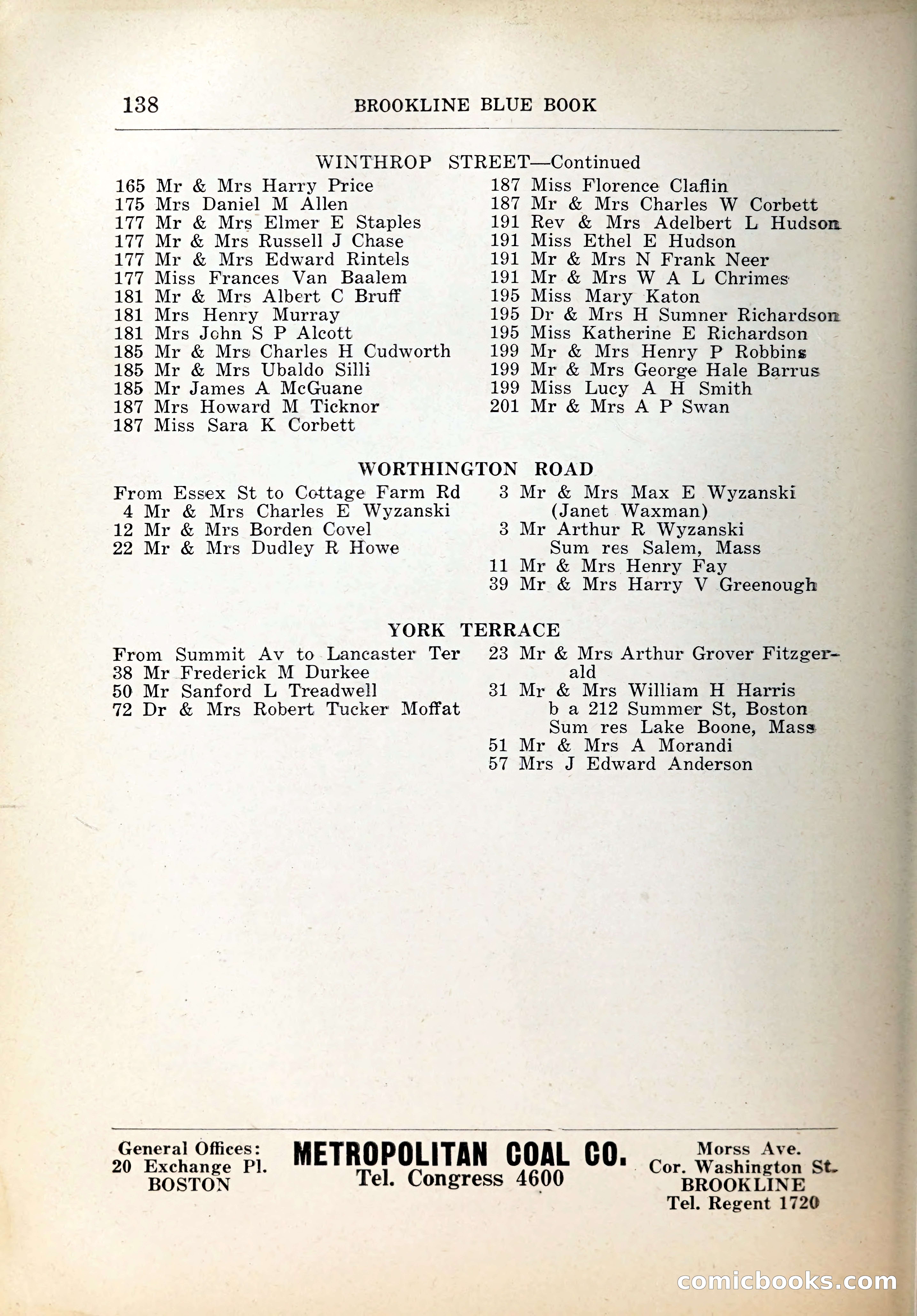 Blue Book of Brookline, 1926 — page 173 of 327