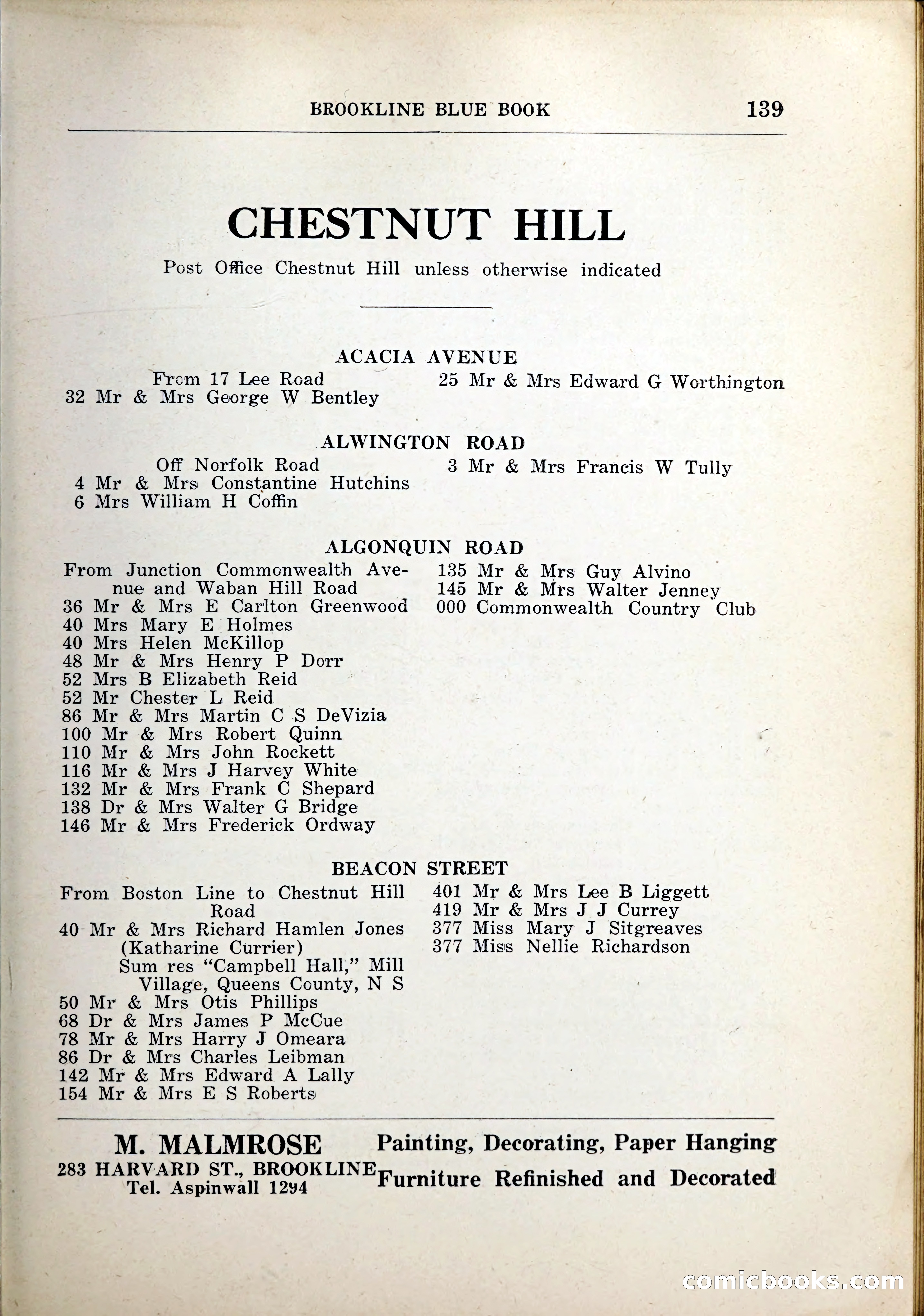 Blue Book of Brookline, 1926 — page 174 of 327
