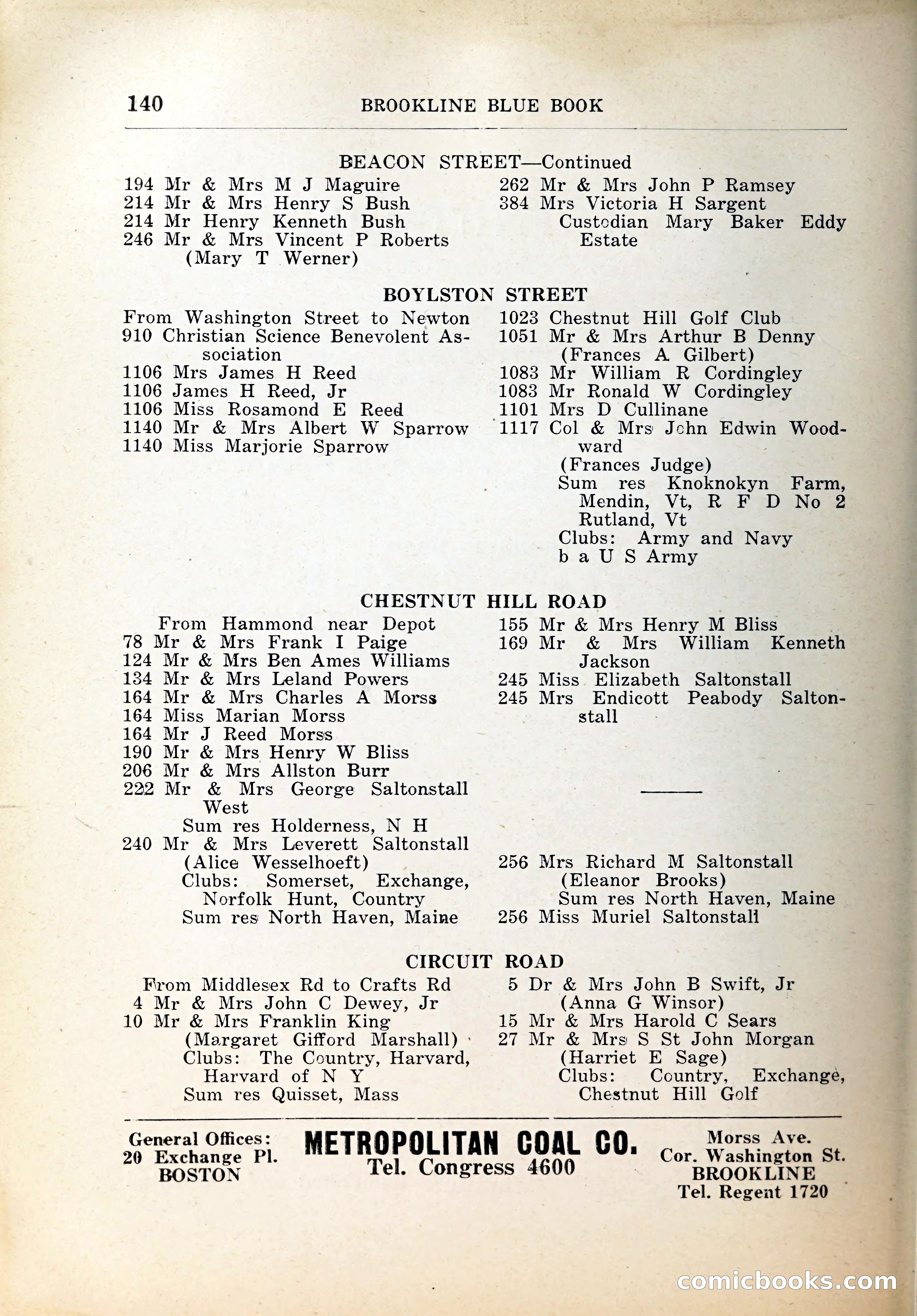 Blue Book of Brookline, 1926 — page 175 of 327