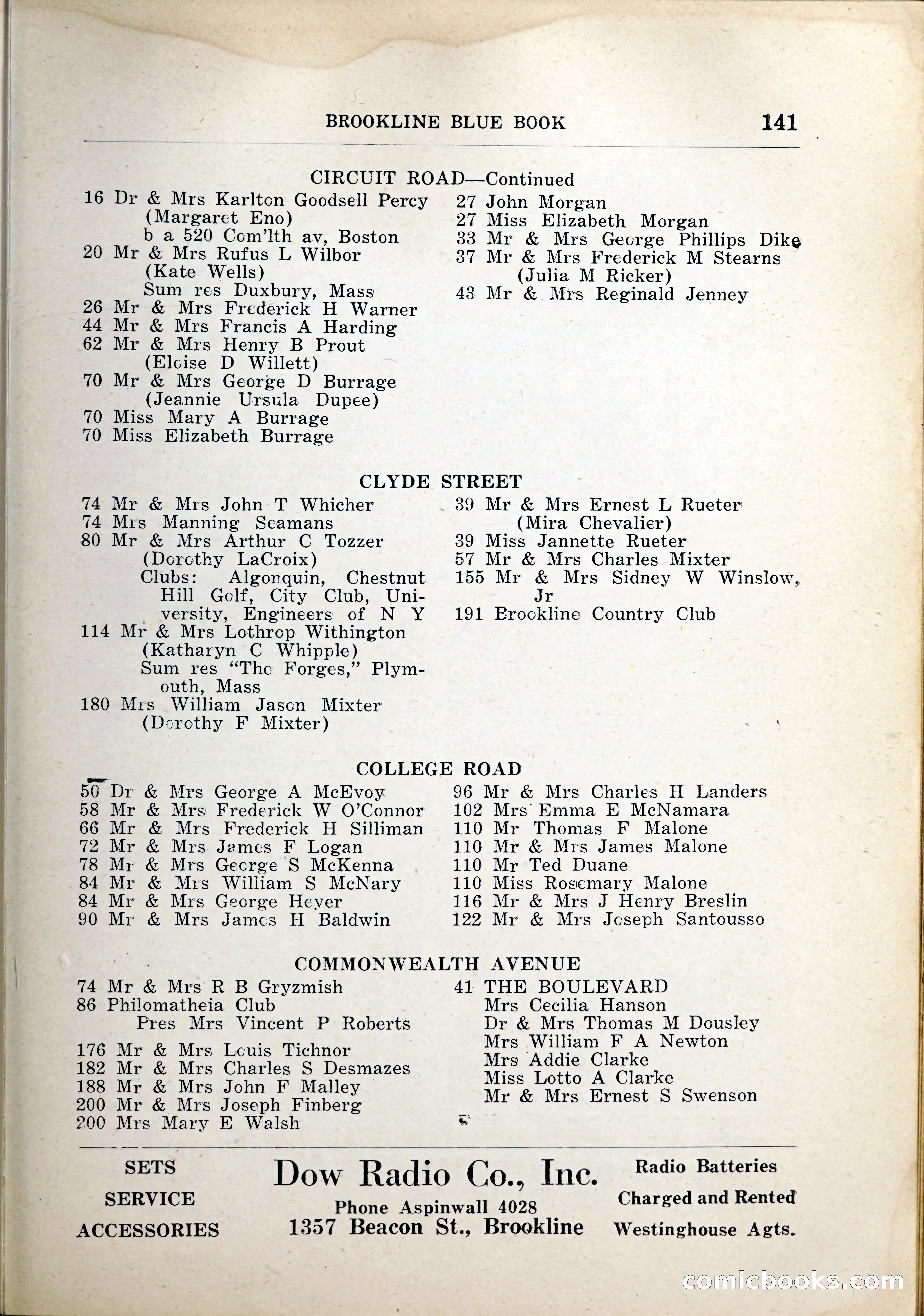 Blue Book of Brookline, 1926 — page 176 of 327