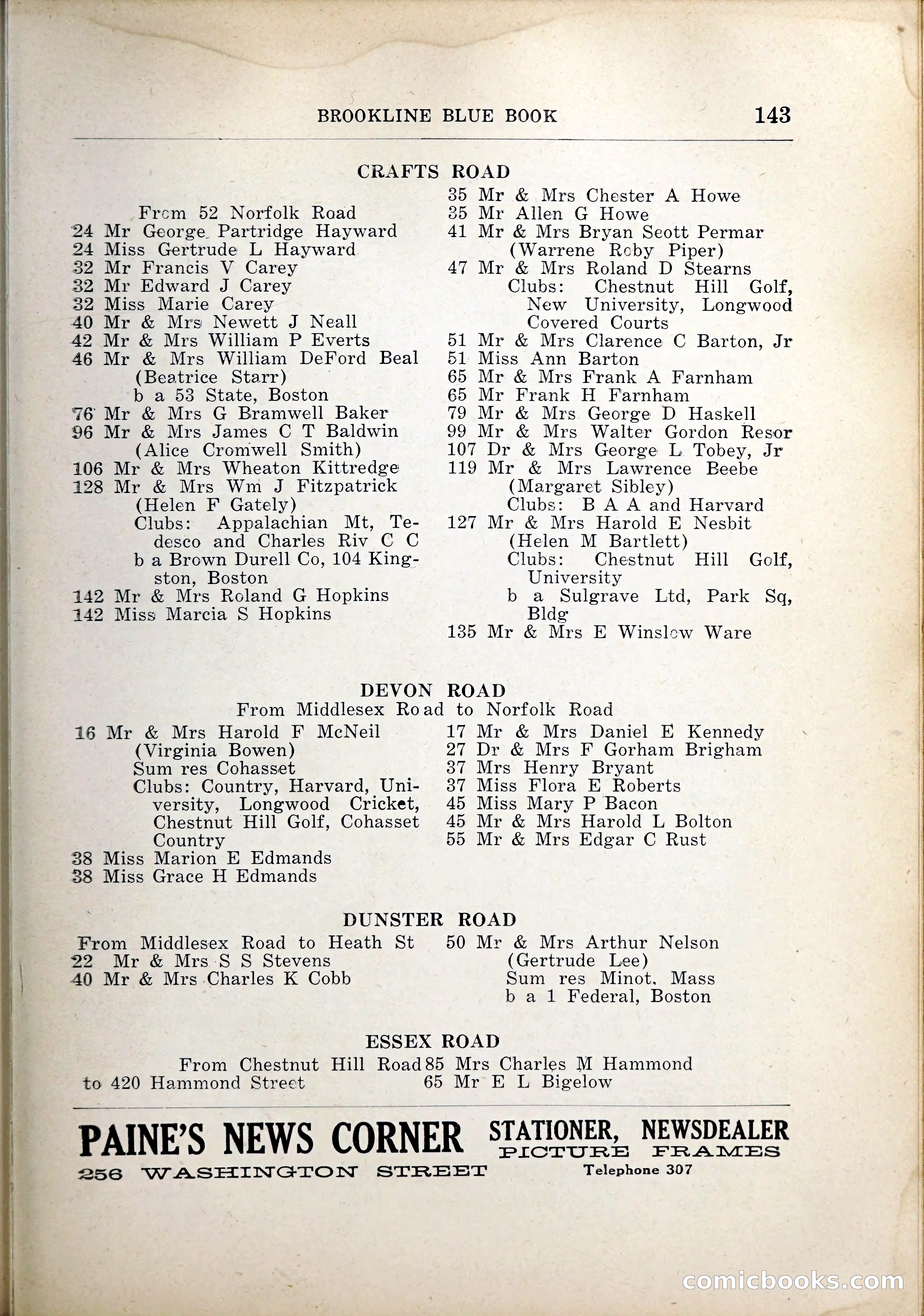 Blue Book of Brookline, 1926 — page 178 of 327
