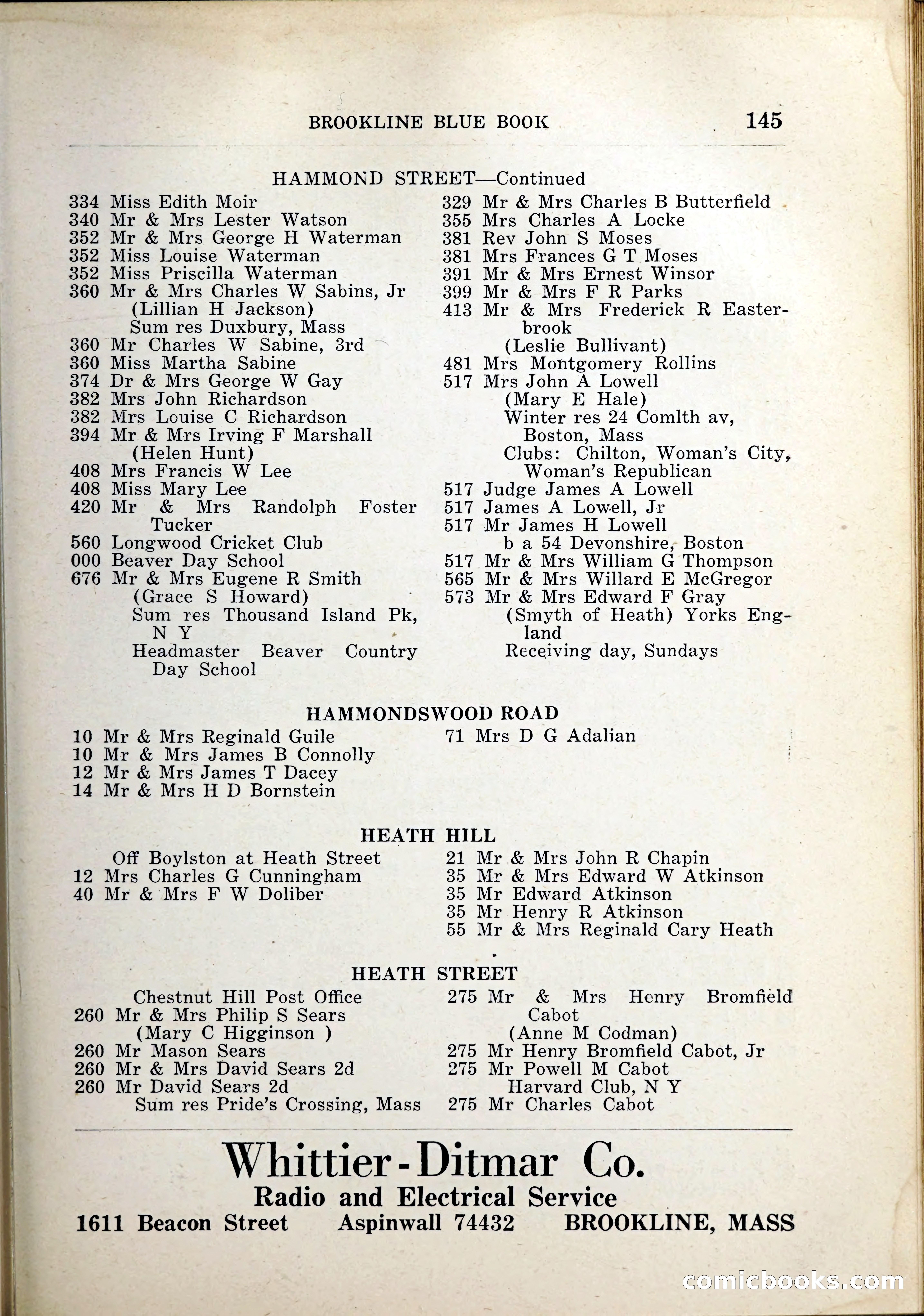 Blue Book of Brookline, 1926 — page 180 of 327