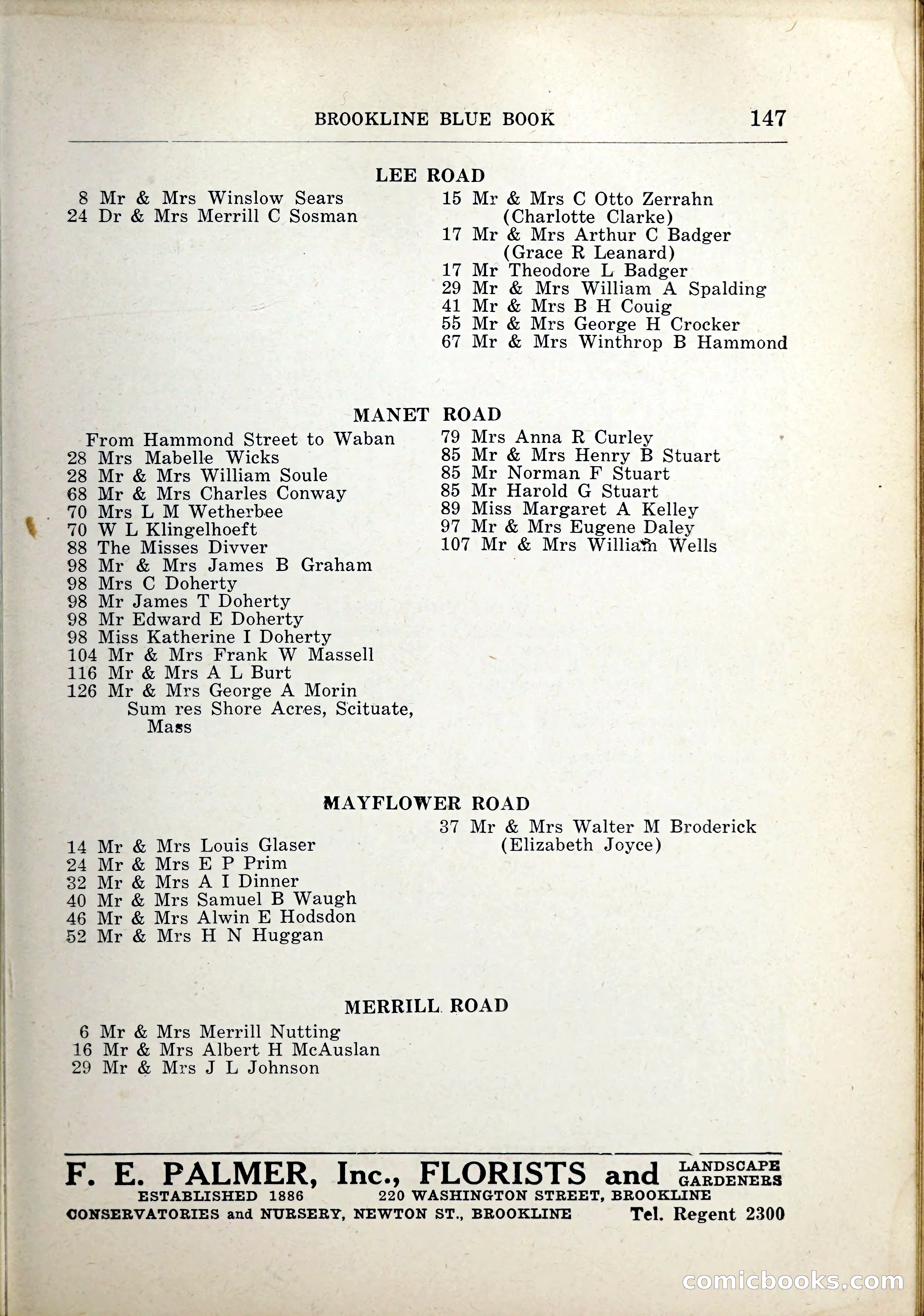 Blue Book of Brookline, 1926 — page 182 of 327
