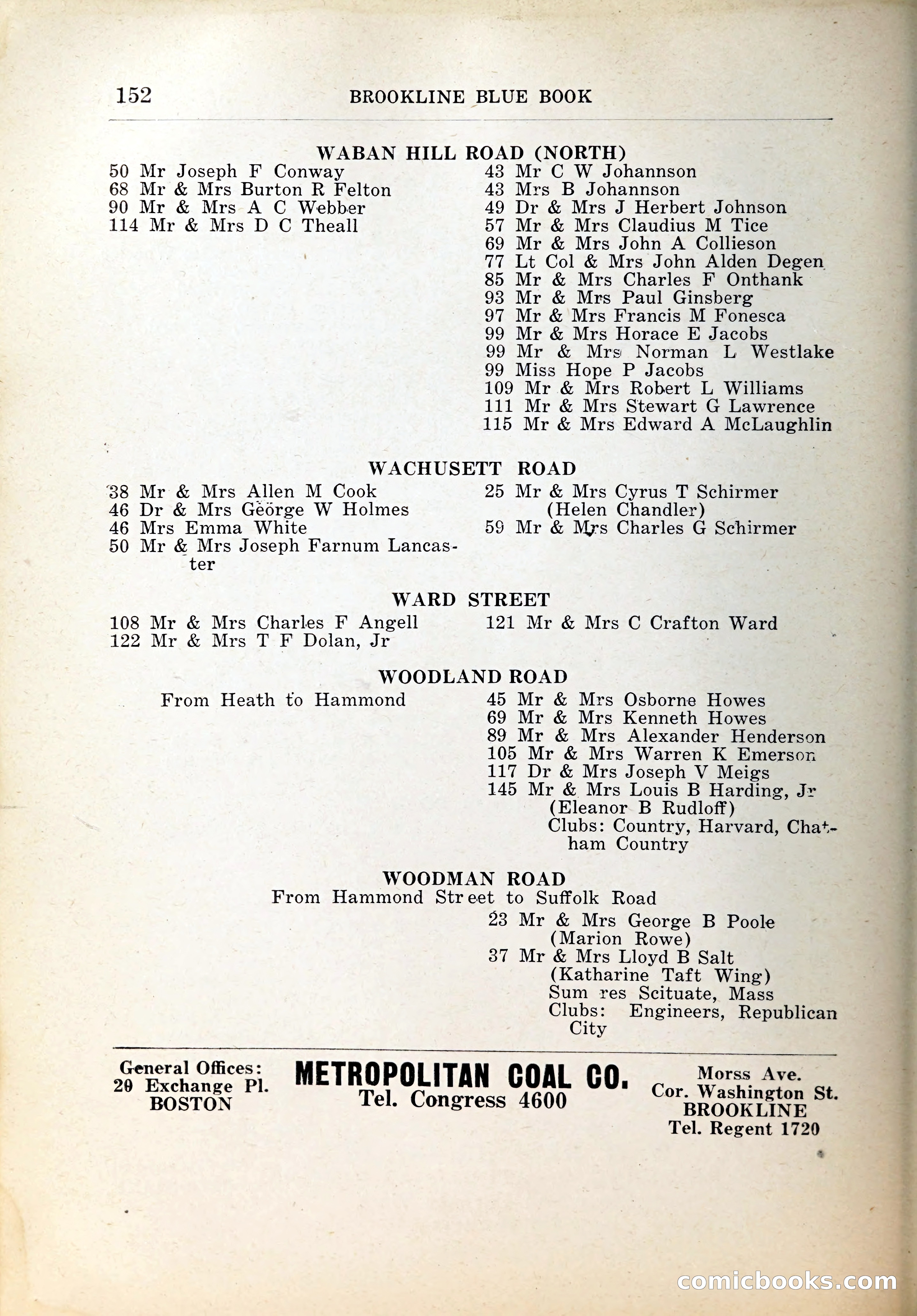 Blue Book of Brookline, 1926 — page 187 of 327