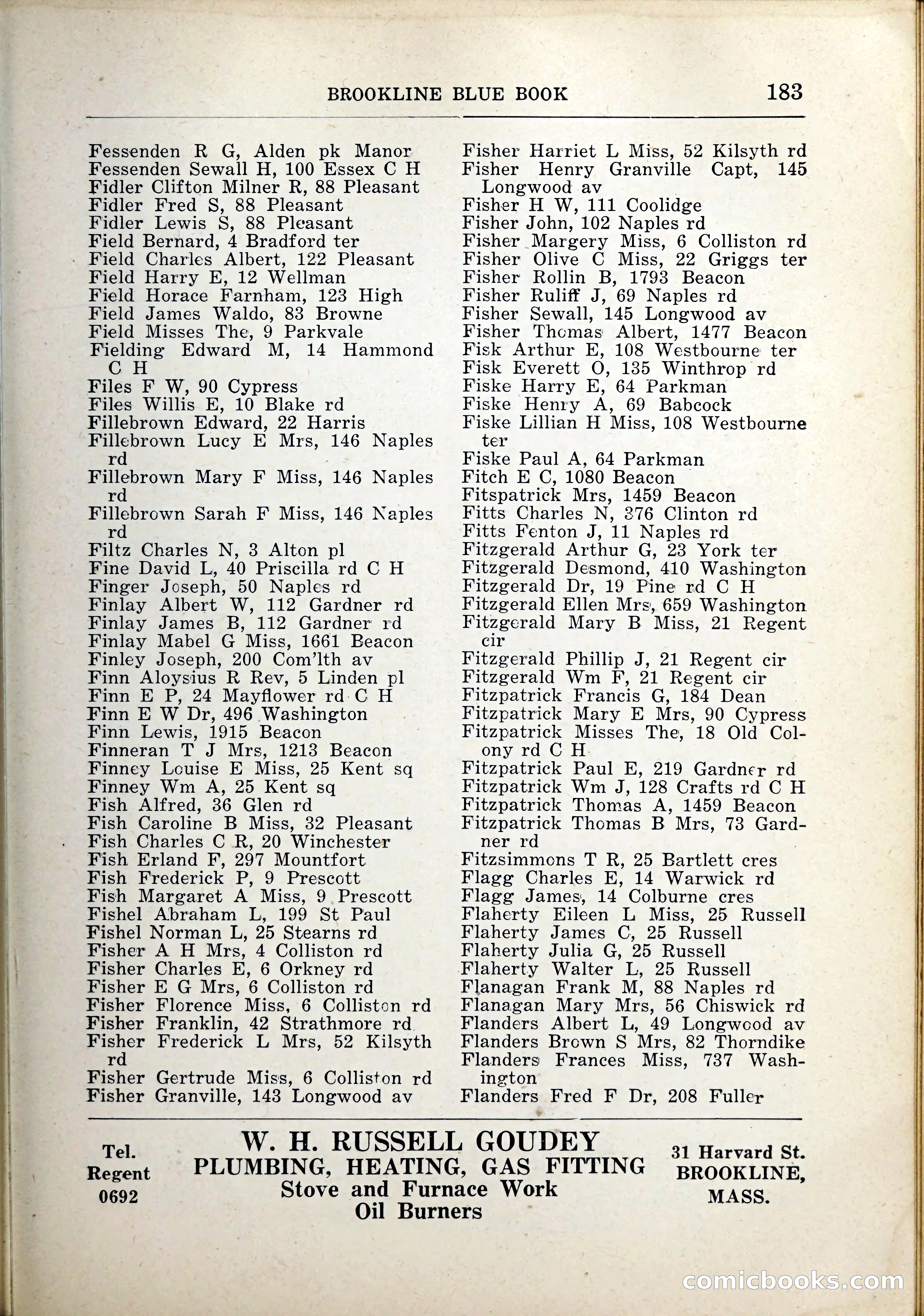 Blue Book of Brookline, 1926 — page 218 of 327