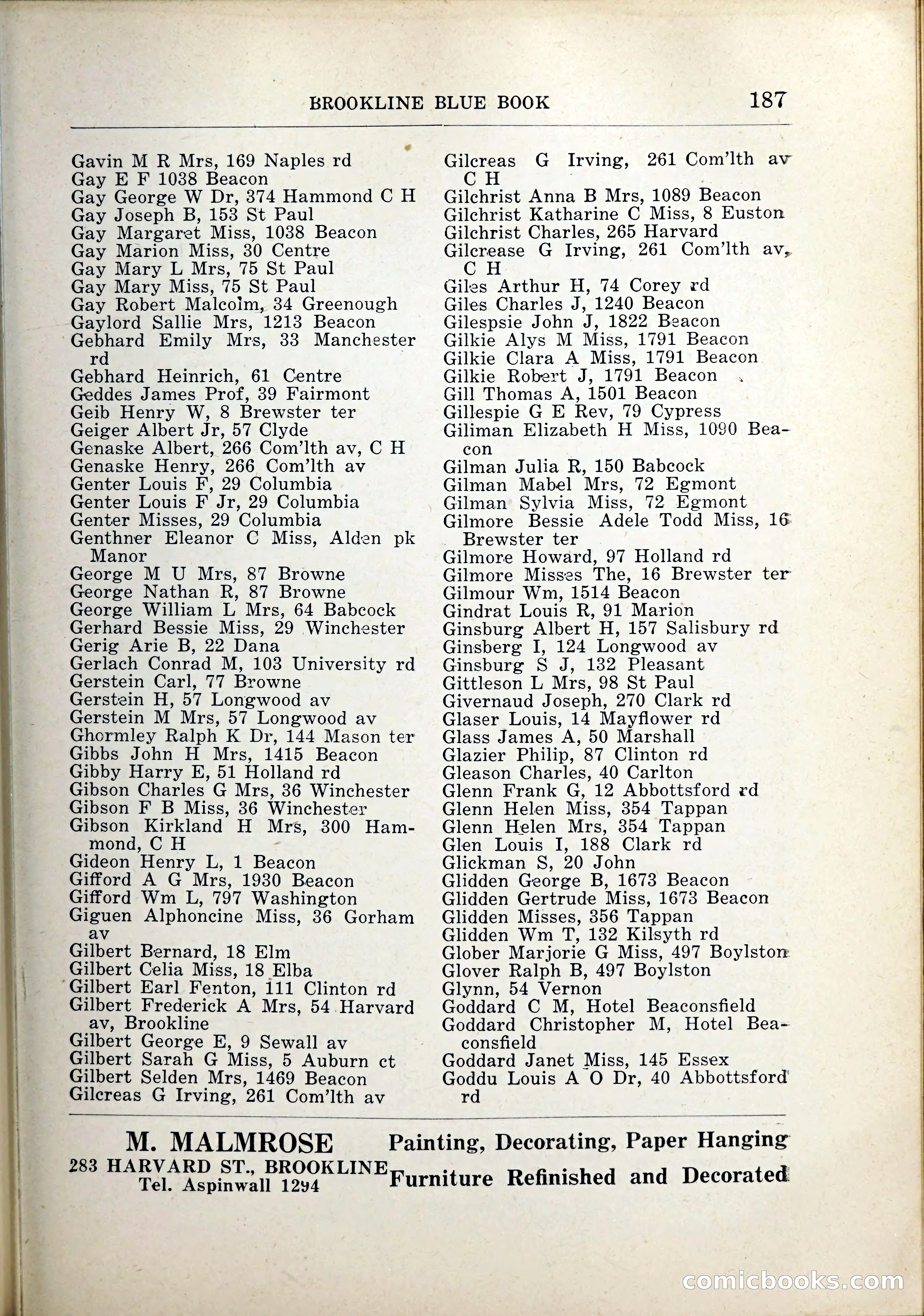 Blue Book of Brookline, 1926 — page 222 of 327