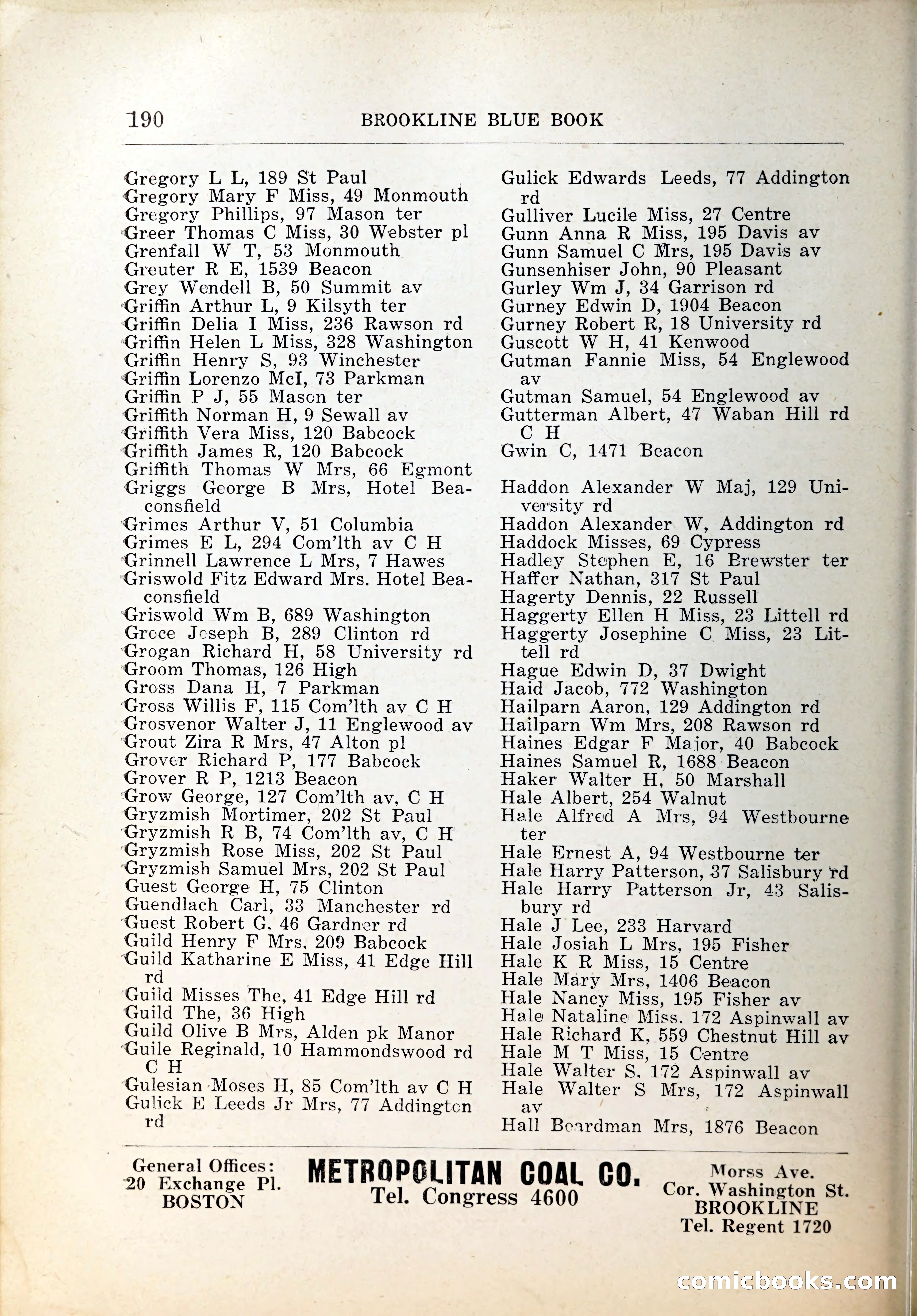 Blue Book of Brookline, 1926 — page 225 of 327
