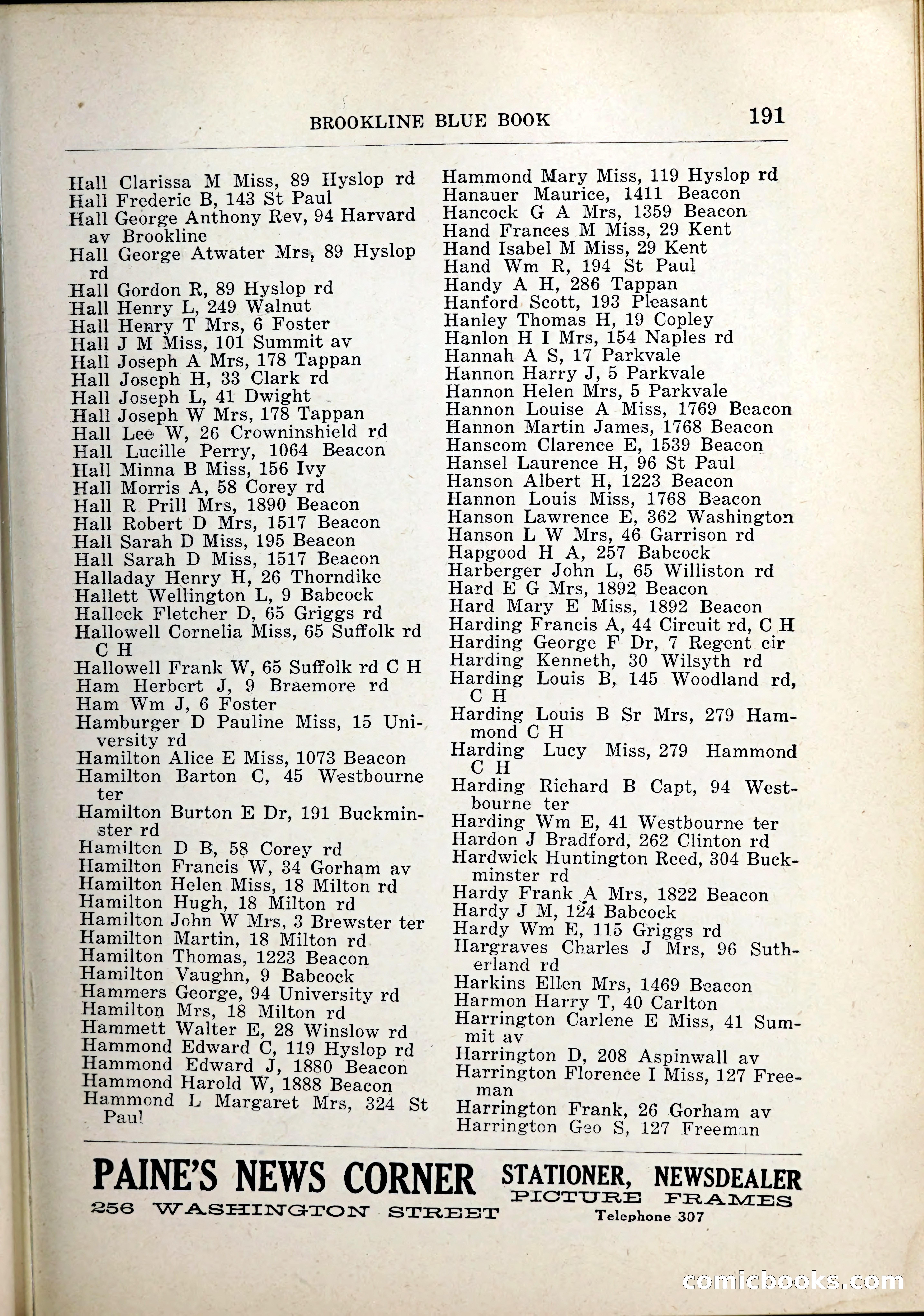 Blue Book of Brookline, 1926 — page 226 of 327