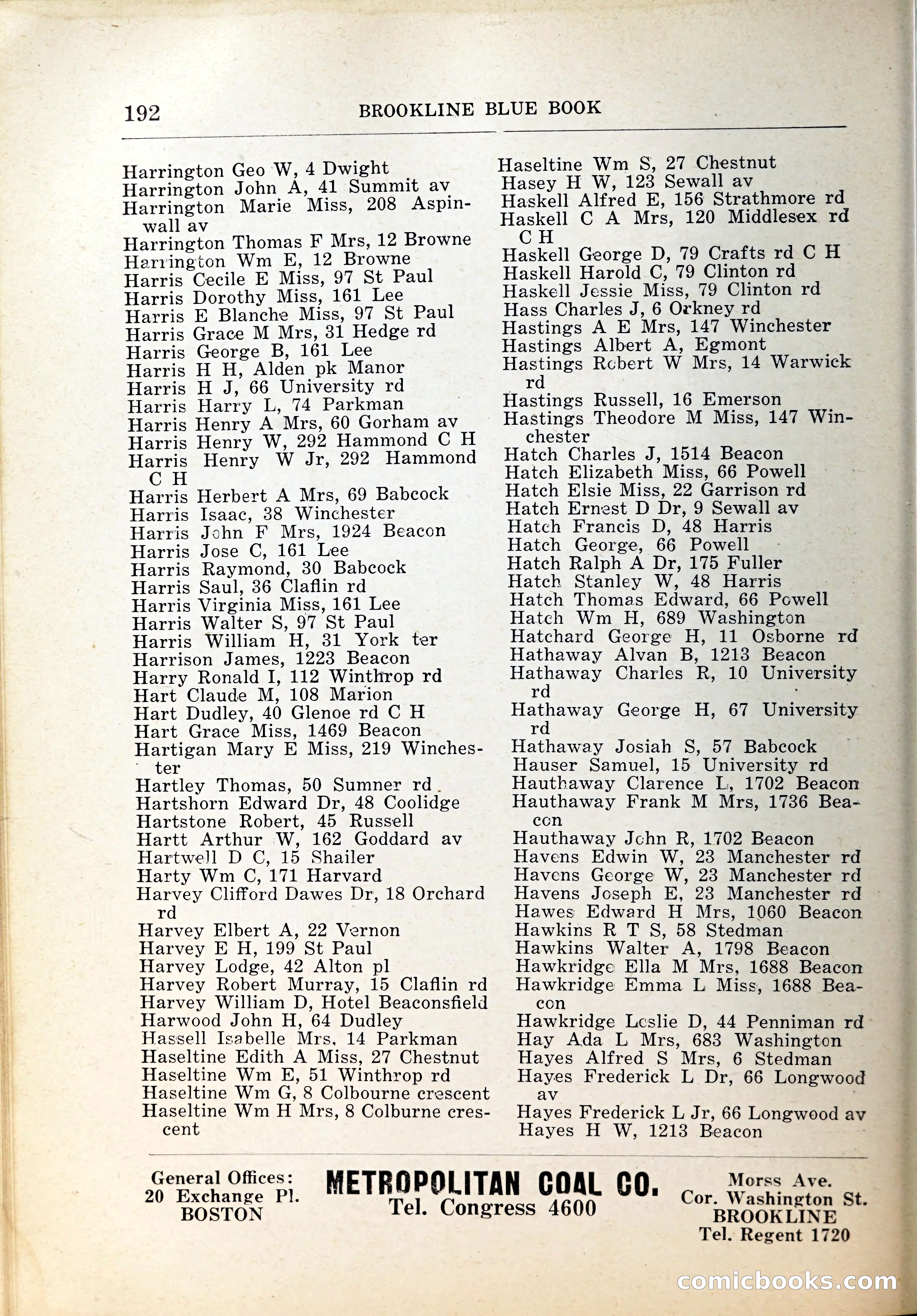 Blue Book of Brookline, 1926 — page 227 of 327