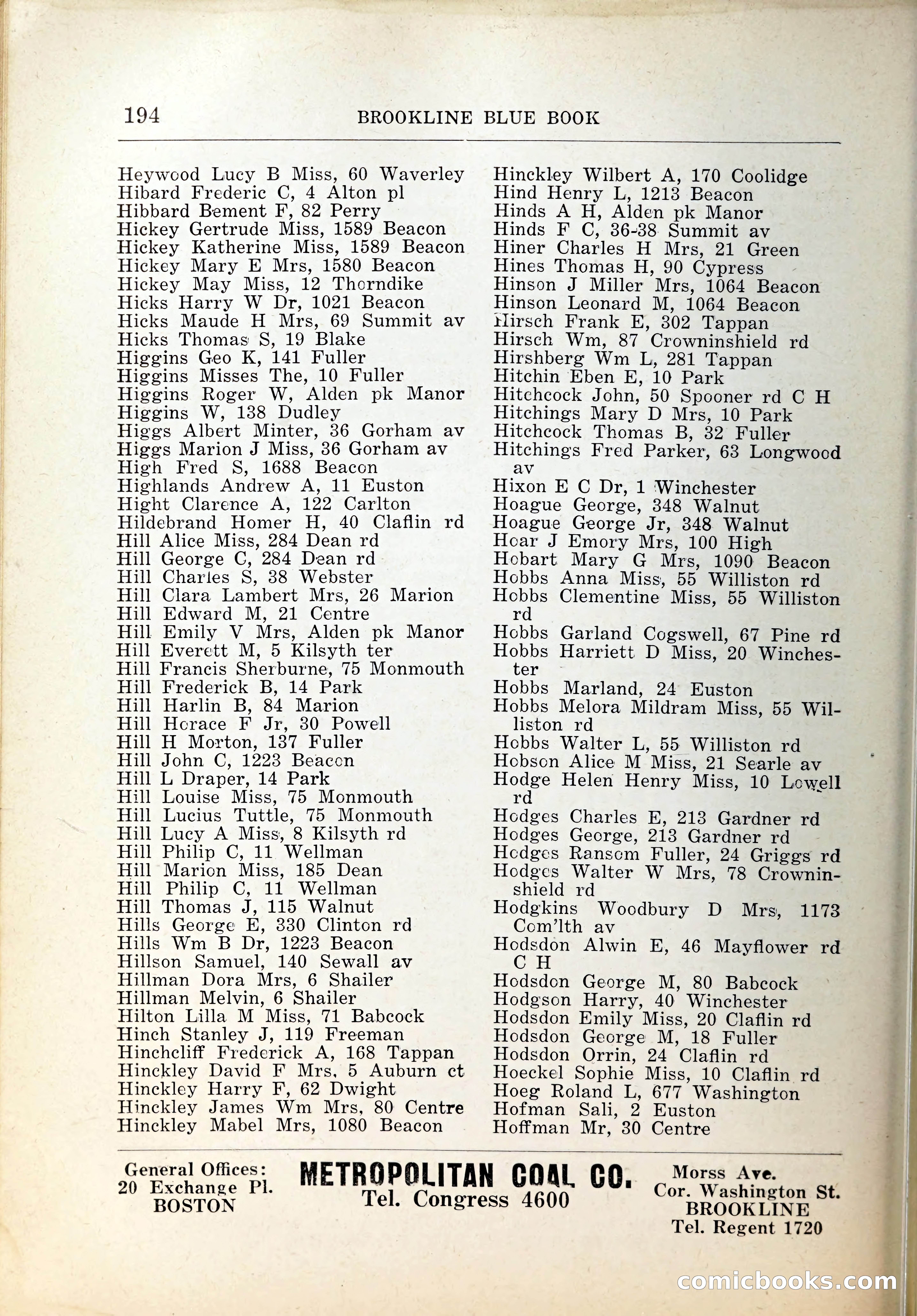Blue Book of Brookline, 1926 — page 229 of 327