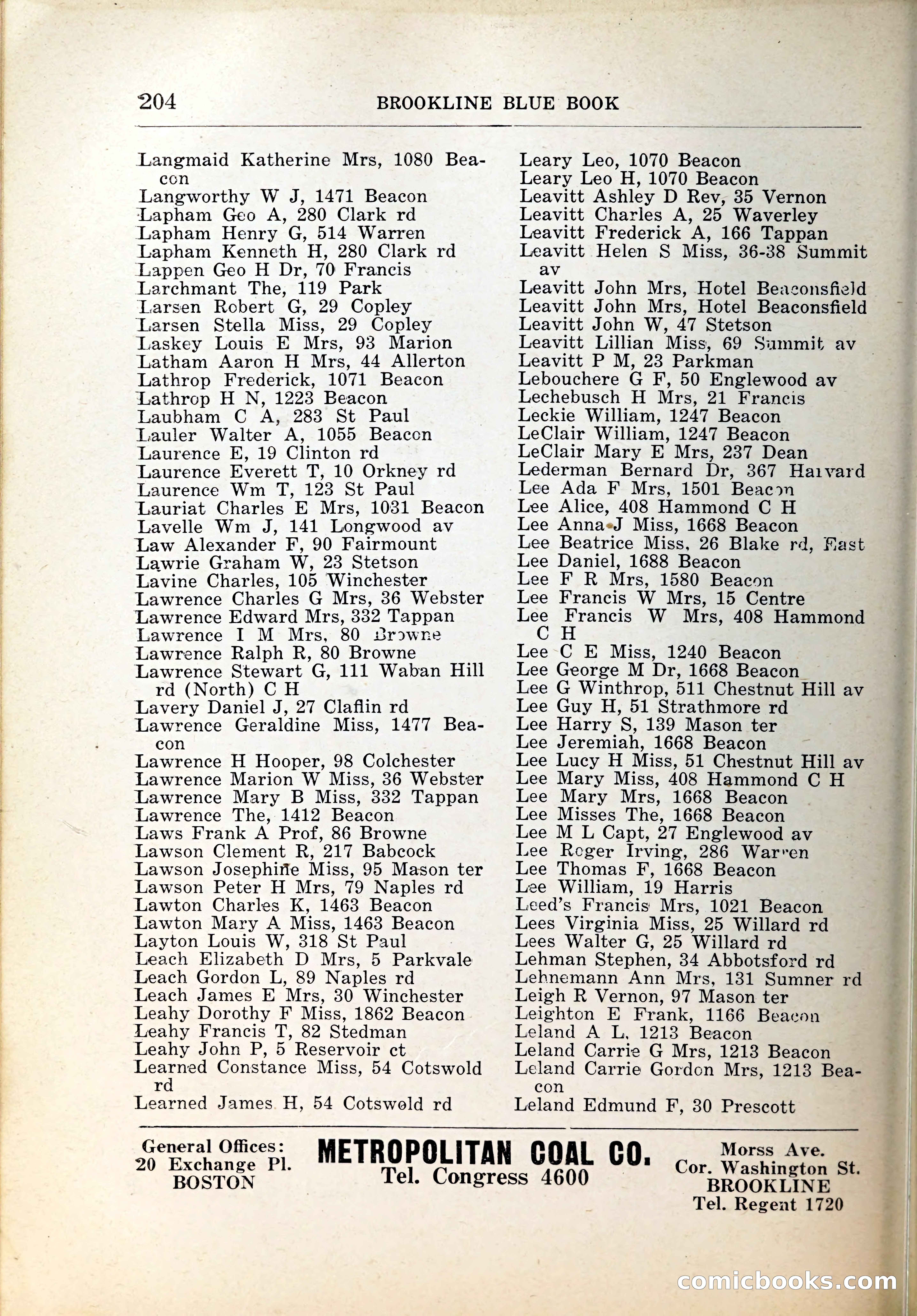 Blue Book of Brookline, 1926 — page 239 of 327