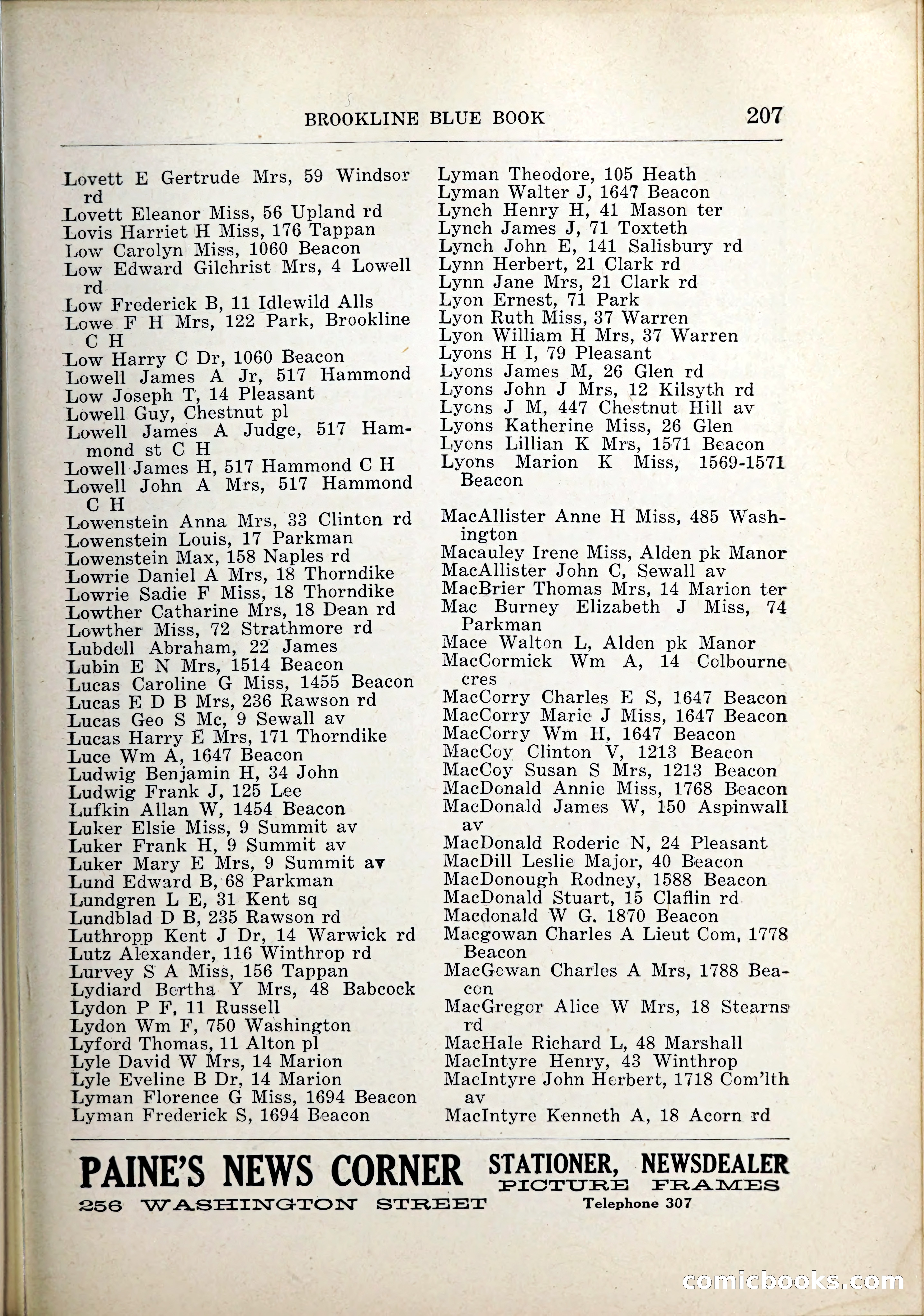 Blue Book of Brookline, 1926 — page 242 of 327