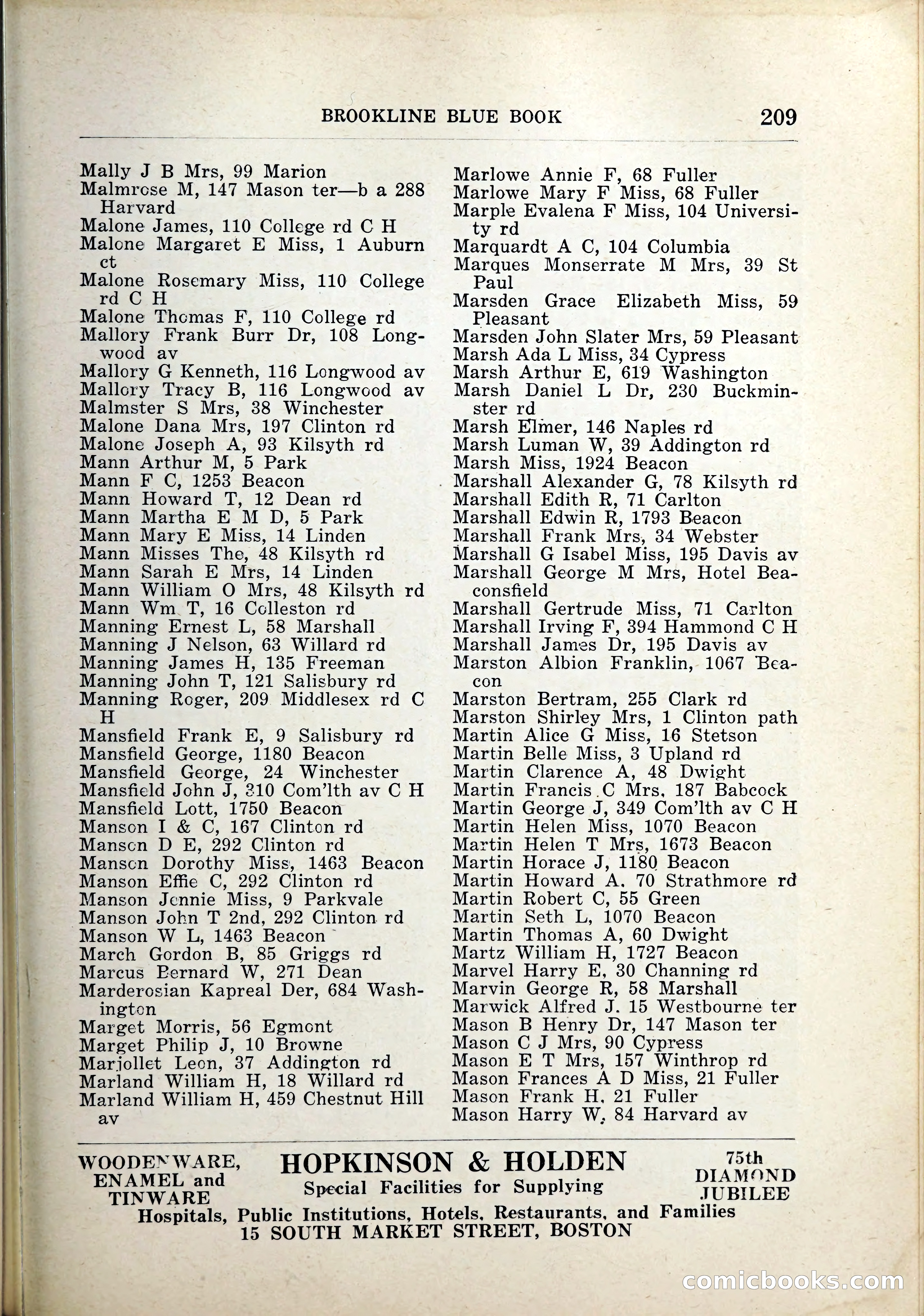 Blue Book of Brookline, 1926 — page 244 of 327