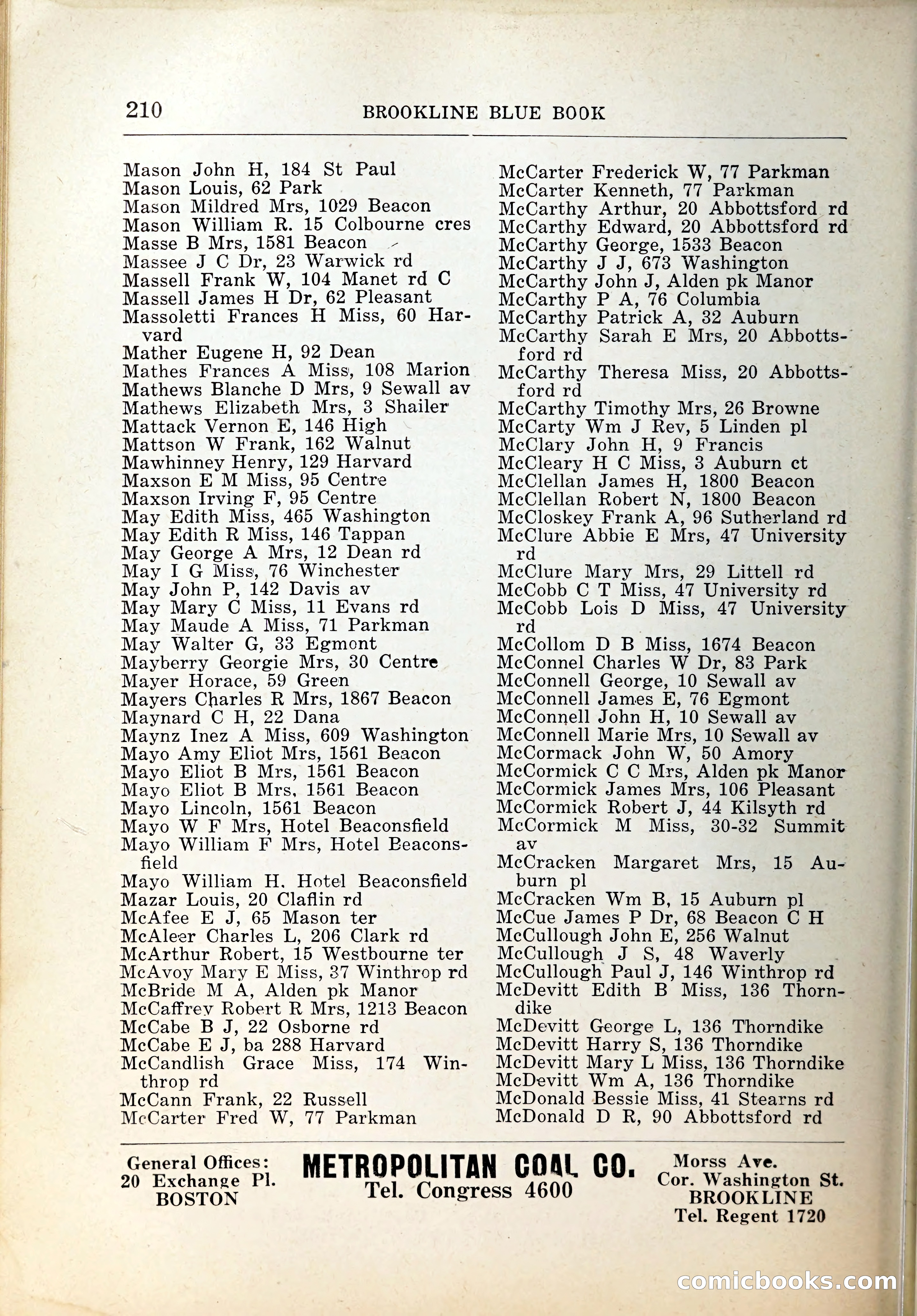Blue Book of Brookline, 1926 — page 245 of 327