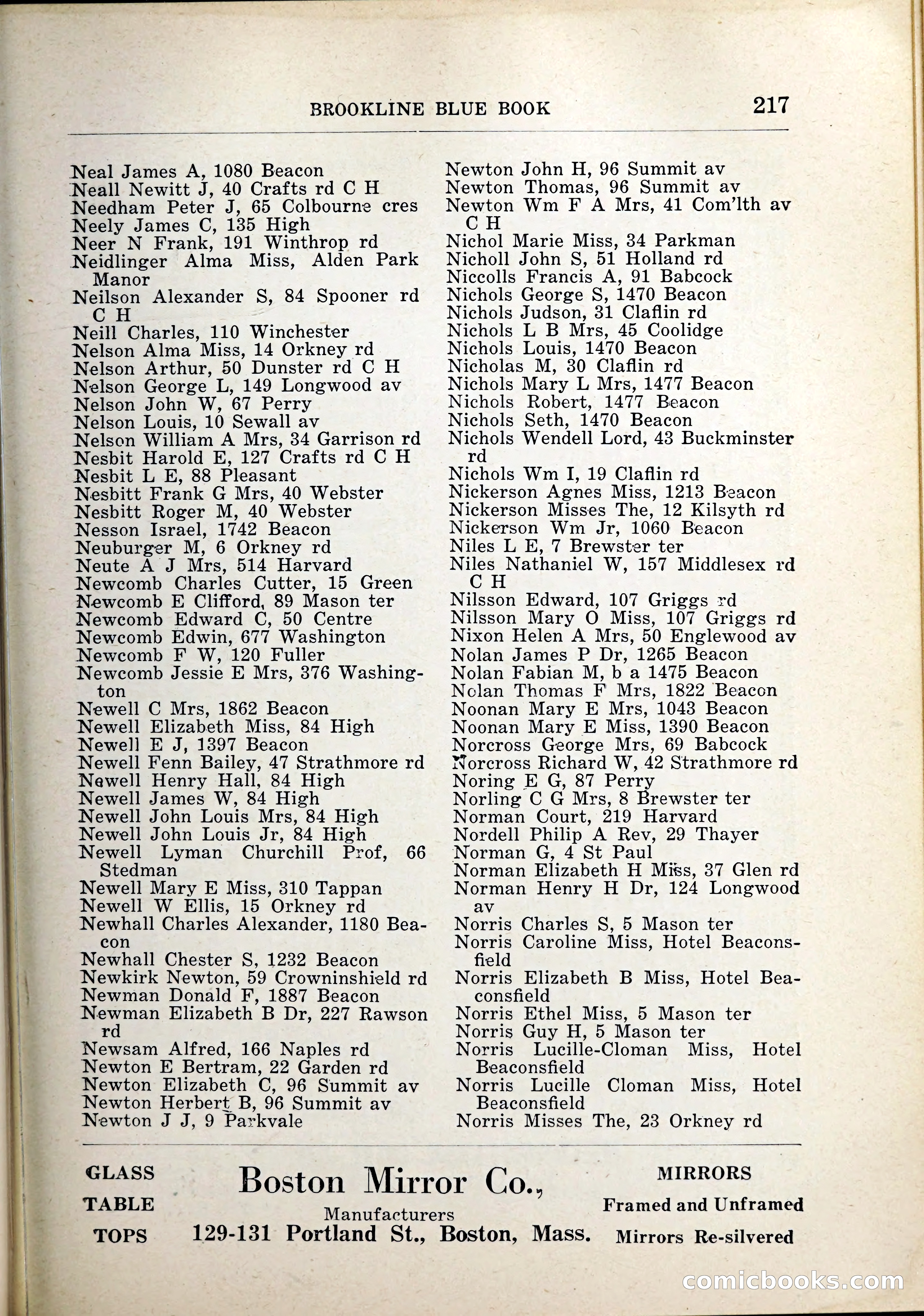 Blue Book of Brookline, 1926 — page 252 of 327
